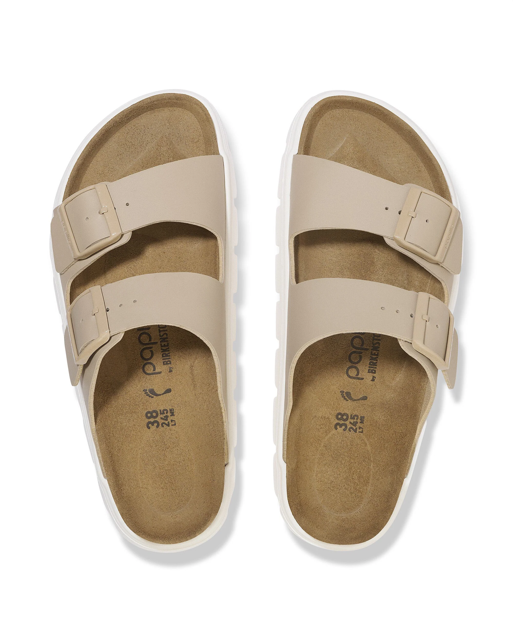 Birkenstock Papillio Arizona Chunky Womens Birko-Flor Sandals - Sandcastle/White - Image 5