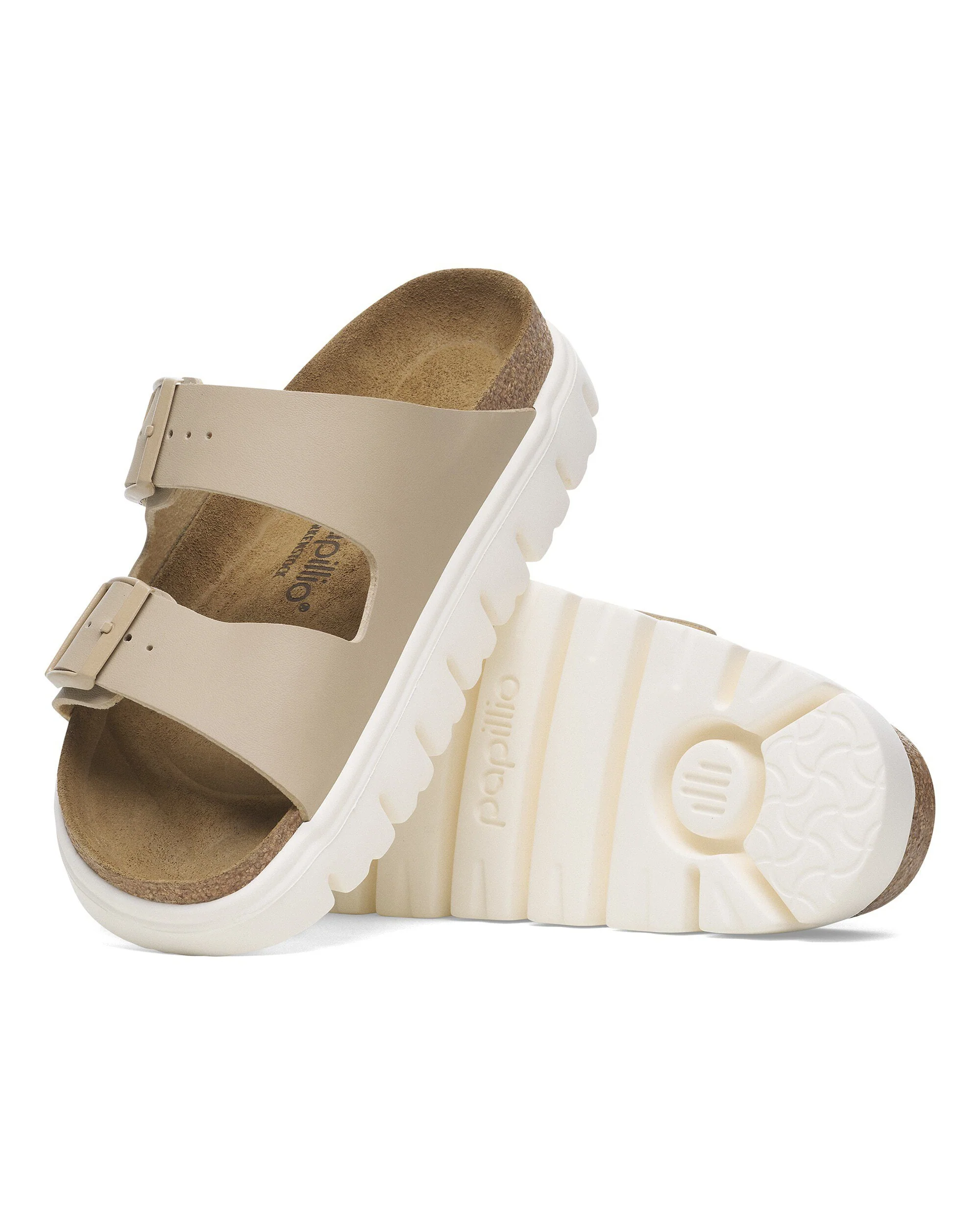Birkenstock Papillio Arizona Chunky Womens Birko-Flor Sandals - Sandcastle/White - Image 6