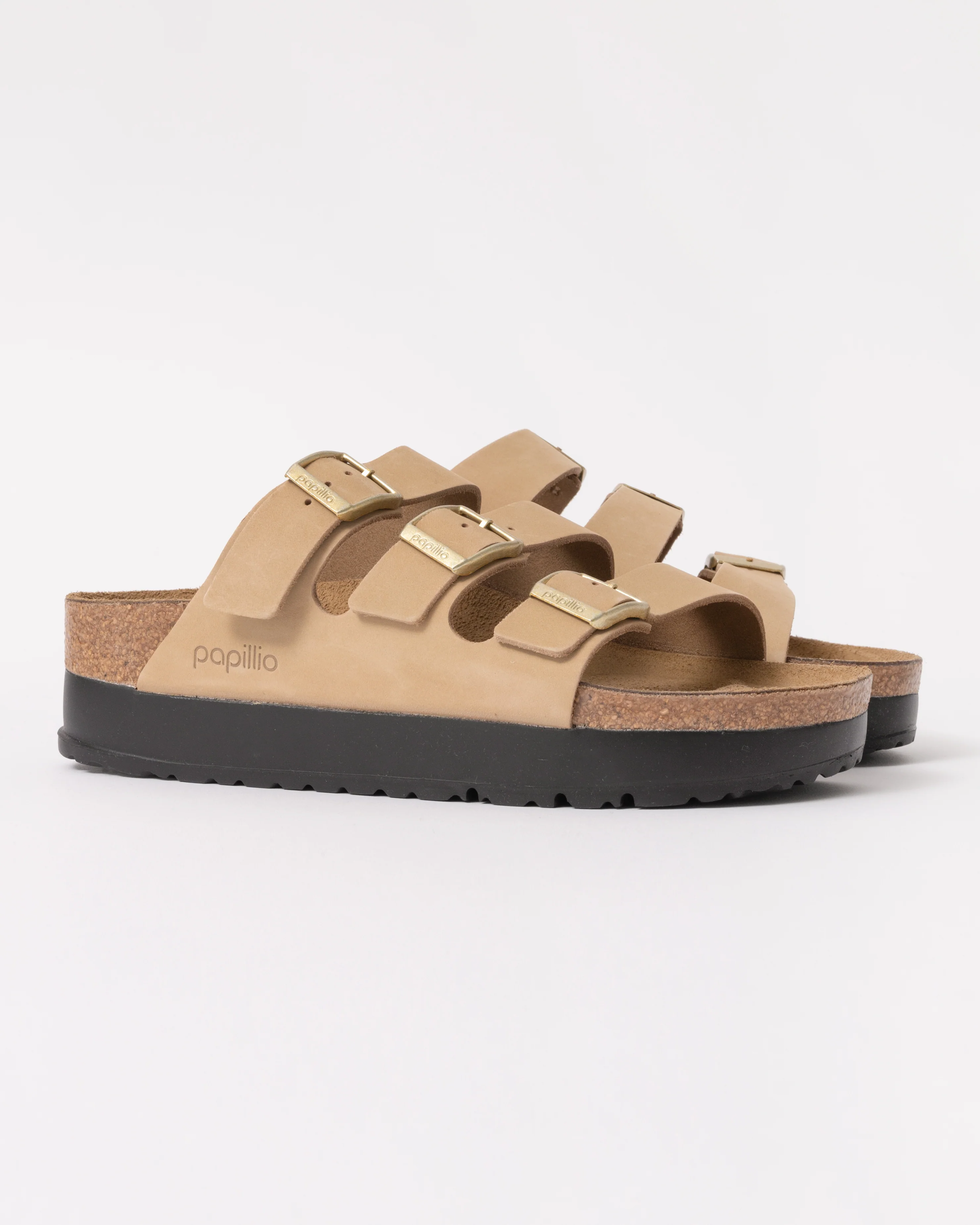 Birkenstock Papillio Florida III Flex Womens Nubuck Platform Sandals - Sandcastle - Image 3