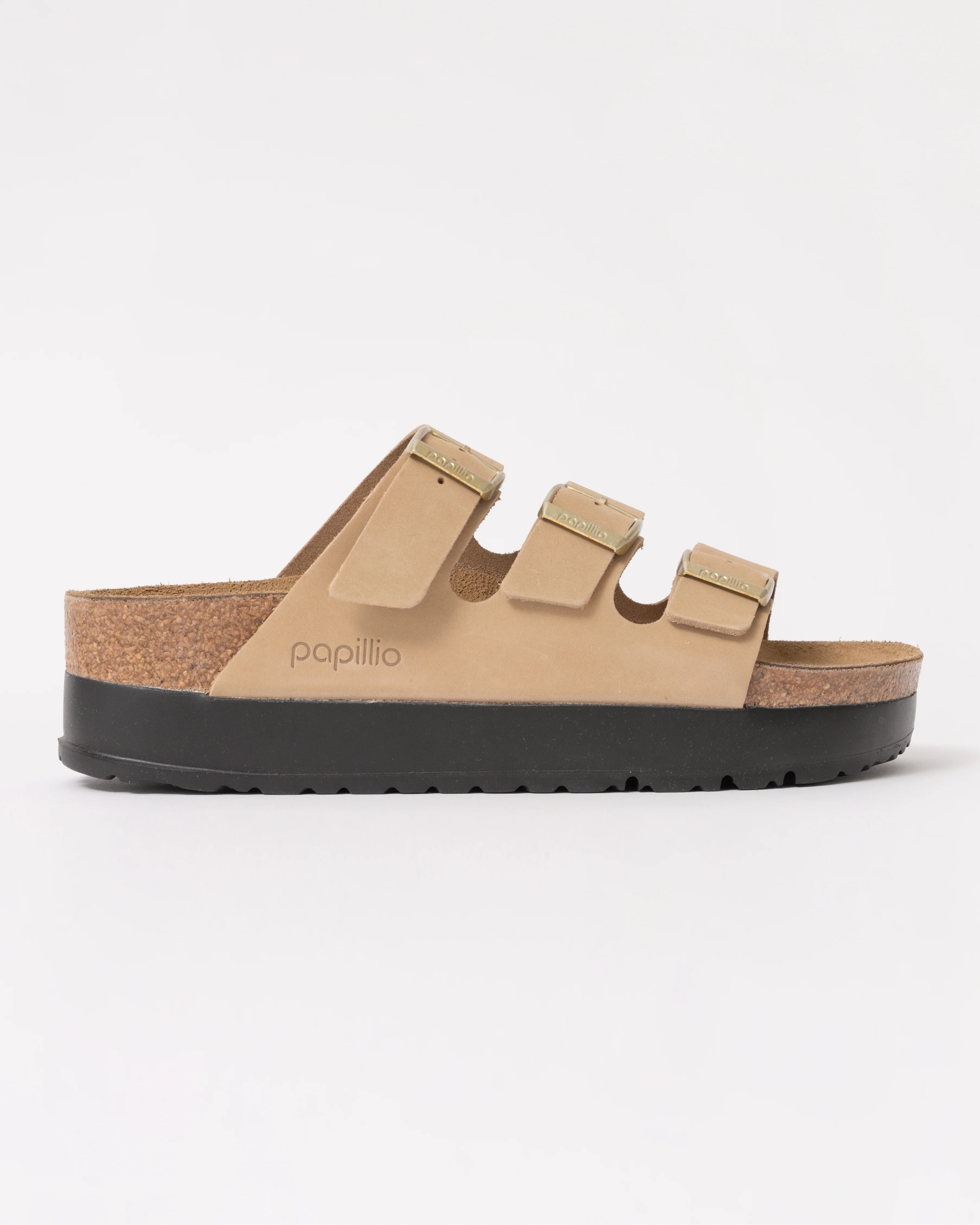Birkenstock Papillio Florida III Flex Womens Nubuck Platform Sandals - Sandcastle - Image 4