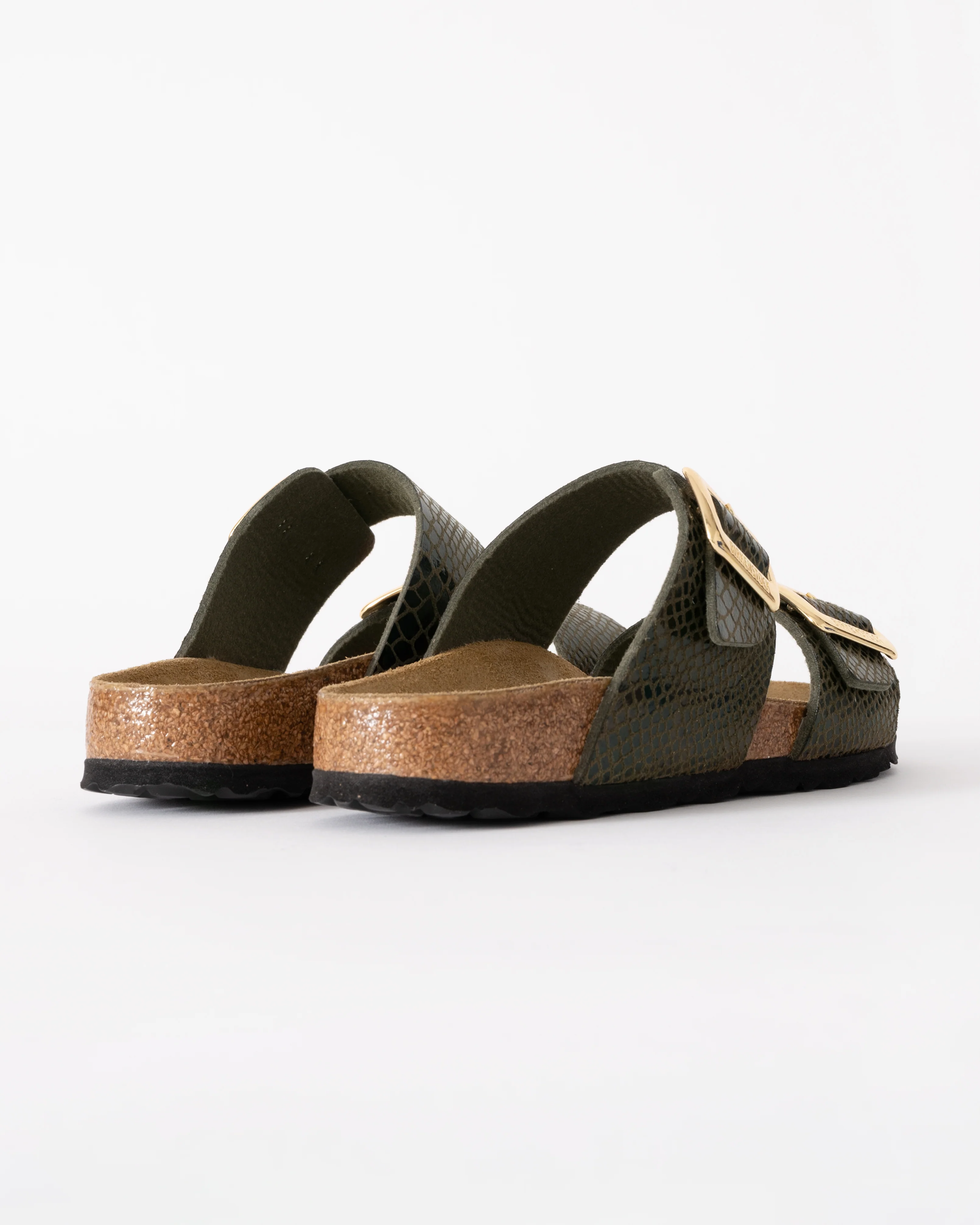 Birkenstock Sydney Big Buckle Synthetic Womens Sandals - Shiny Snake Sage - Image 3