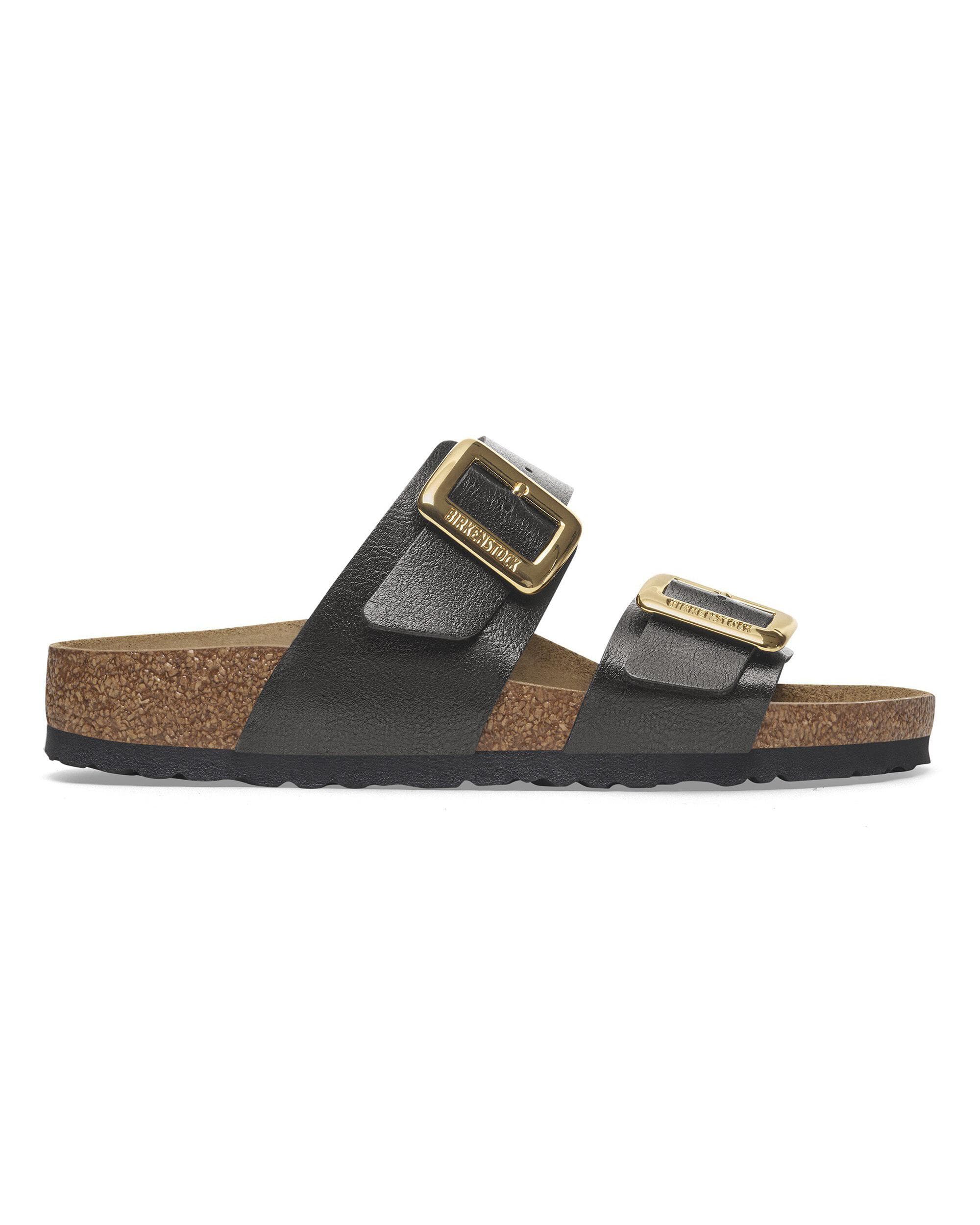 Birkenstock Sydney Cushion Big Buckle Womens Birko-Flor Patent Sandals - Graceful Licorice - Image 2