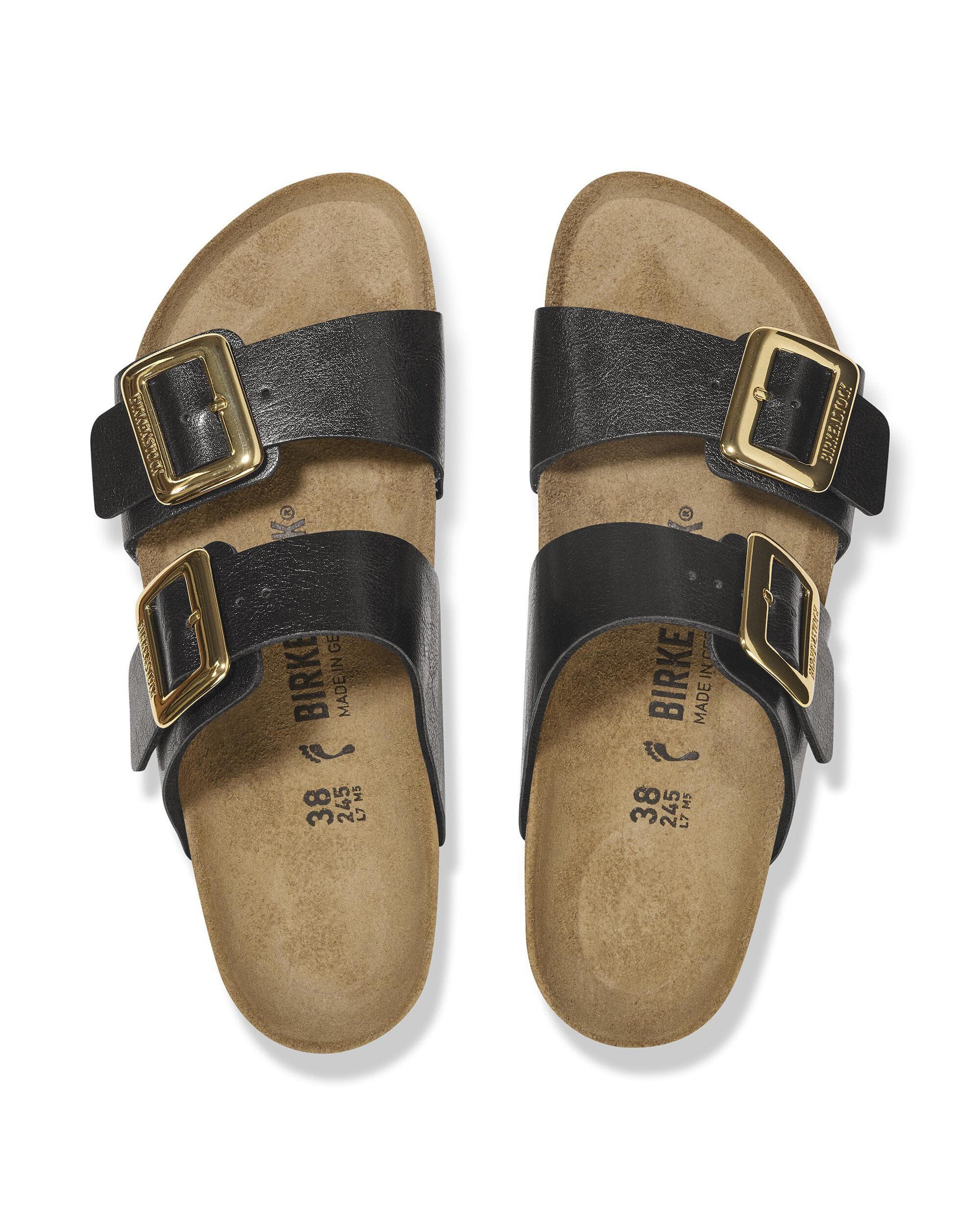 Birkenstock Sydney Cushion Big Buckle Womens Birko-Flor Patent Sandals - Graceful Licorice - Image 3