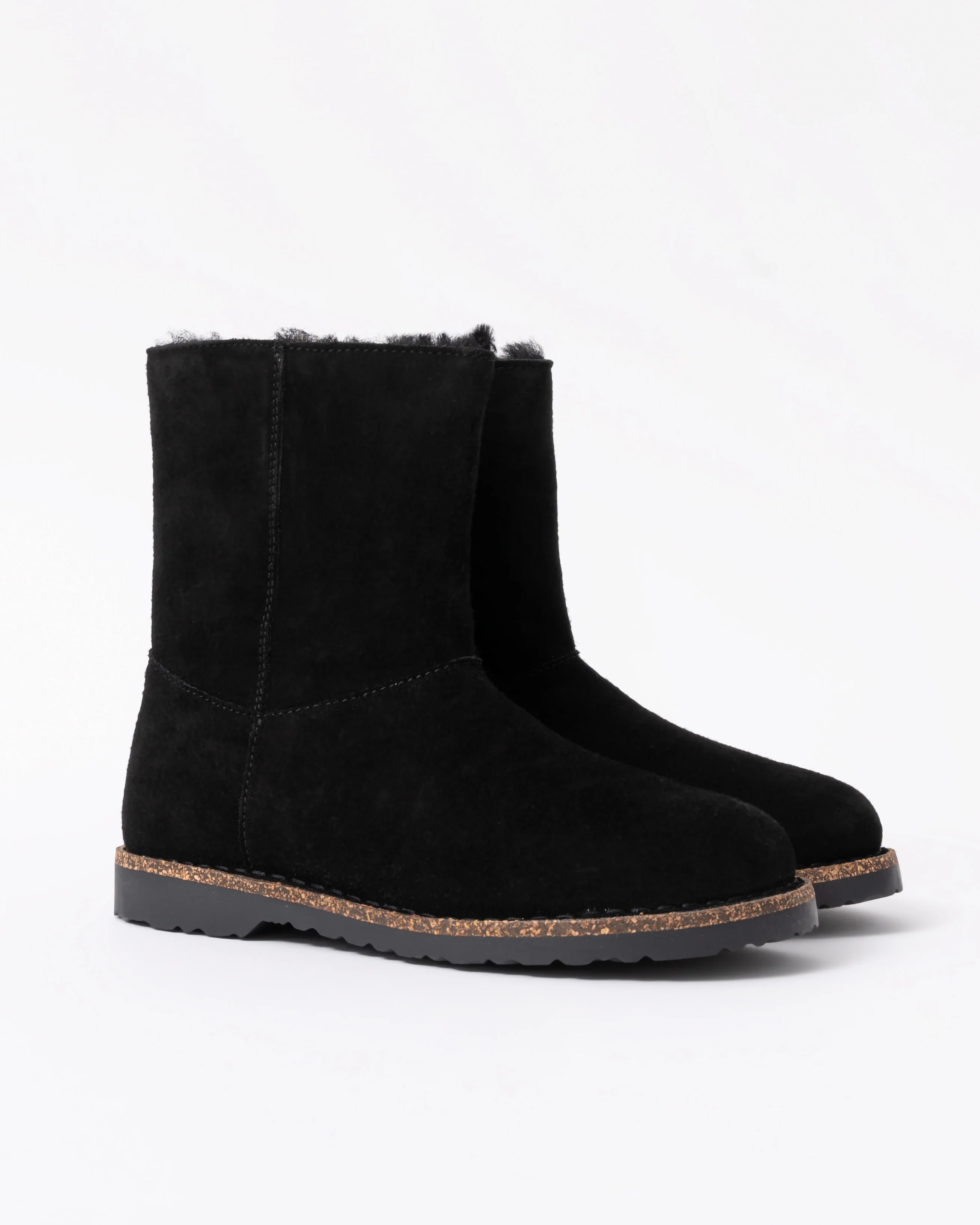 Birkenstock Uppsala Zip Shearling Suede Womens Boots - Black - Image 3