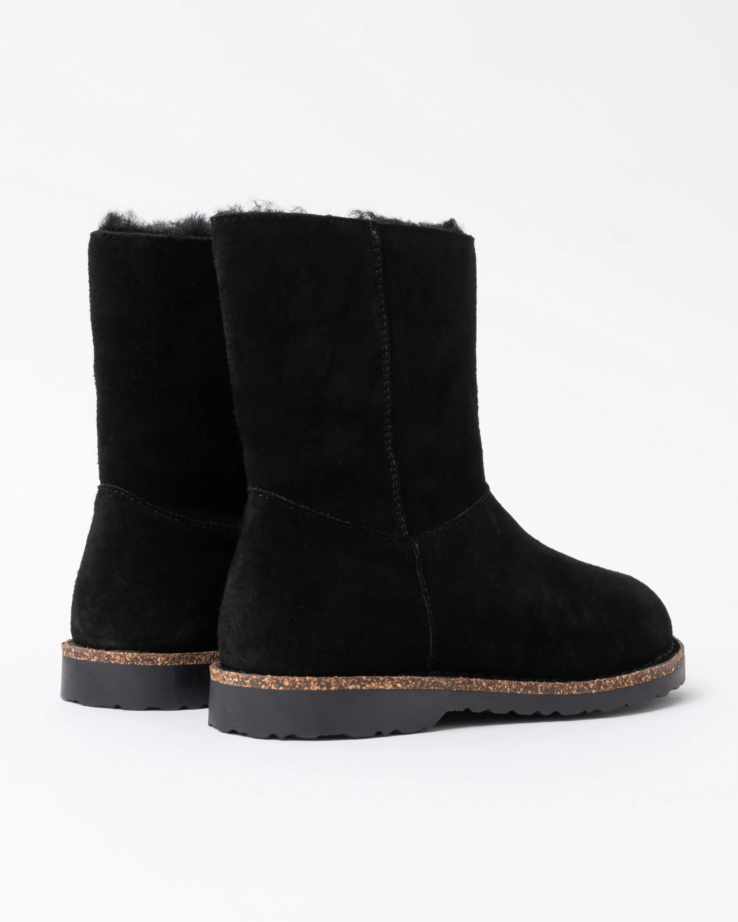 Birkenstock Uppsala Zip Shearling Suede Womens Boots - Black - Image 4