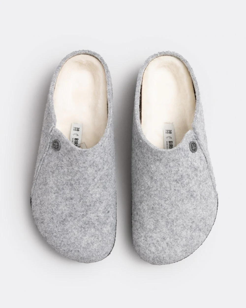 Birkenstock Zermatt Shearling FE Womens Clogs - Light Grey - Image 6