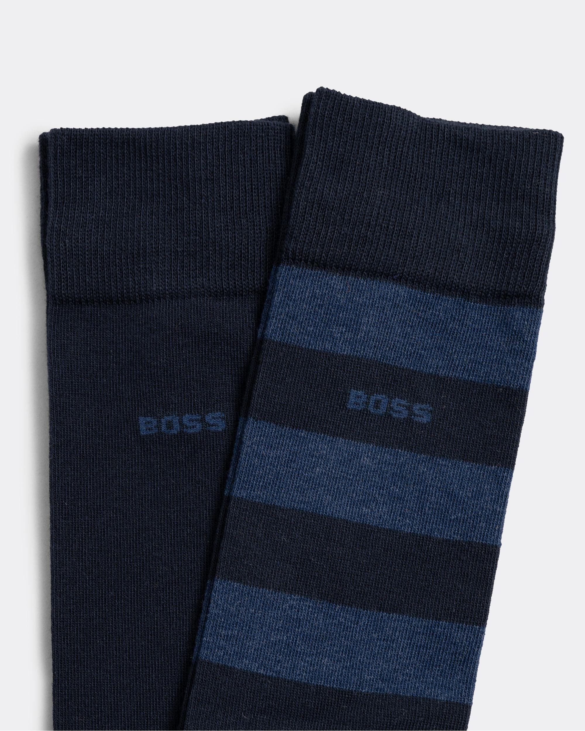 BOSS 2 Pack Block Colour/Striped Socks - Image 2