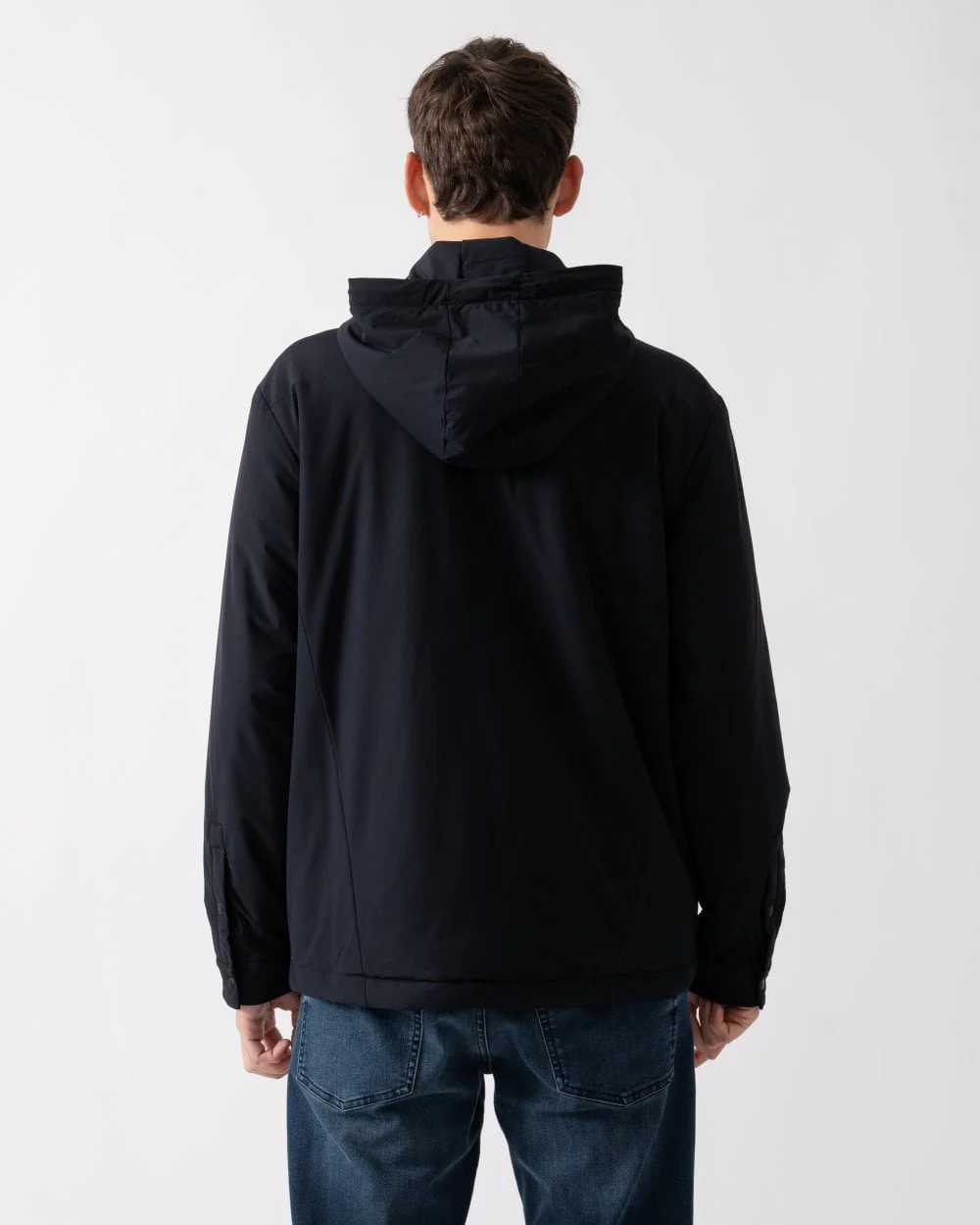 BOSS Green Benat Mens Hooded Overshirt - Black 001 - Image 4