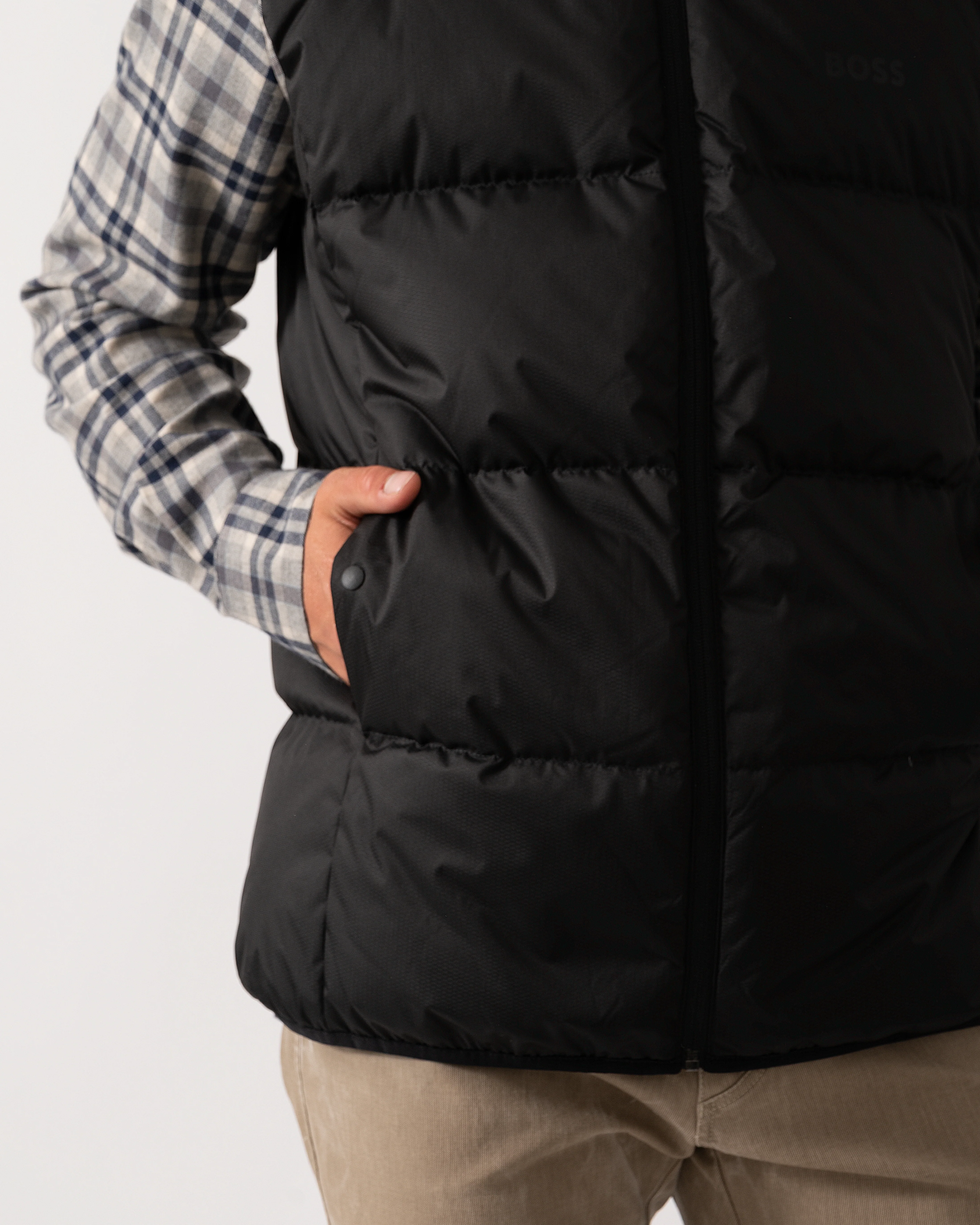 BOSS Green Block-X Mens Gilet - Black 001 - Image 4