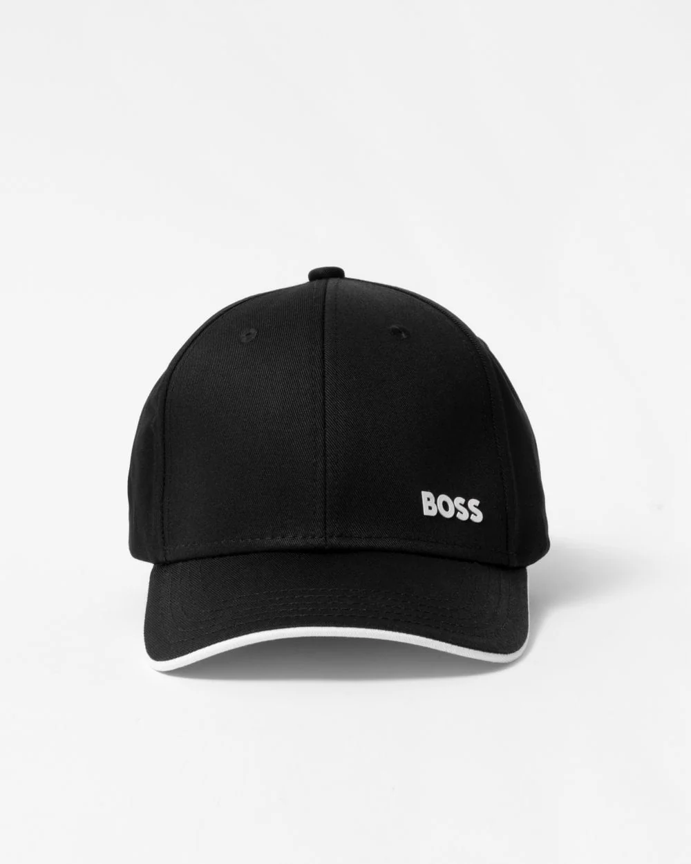 BOSS Green Bold Mens Logo-Print Cap In Cotton Twill - Black 002 - Image 2