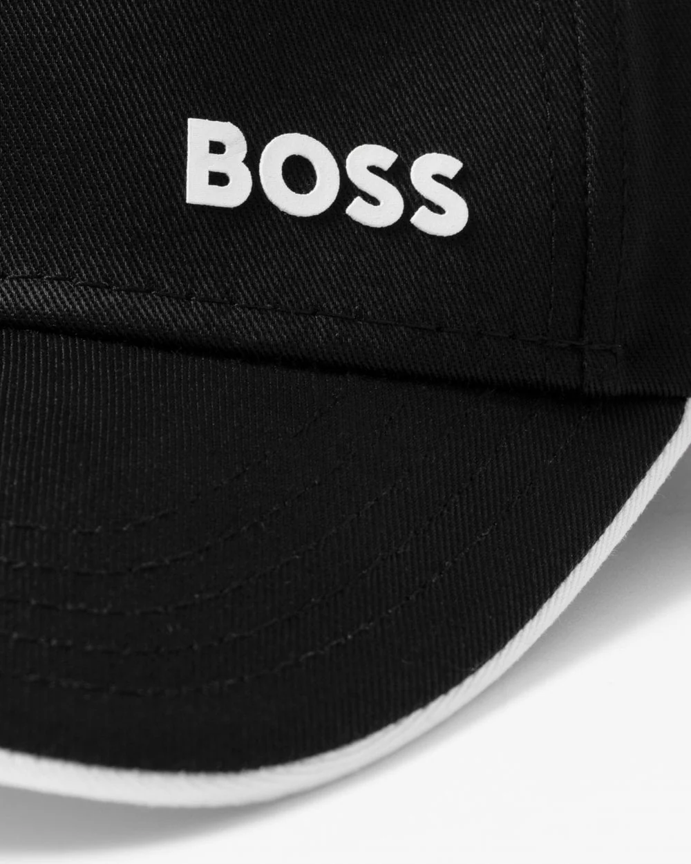 BOSS Green Bold Mens Logo-Print Cap In Cotton Twill - Black 002 - Image 3