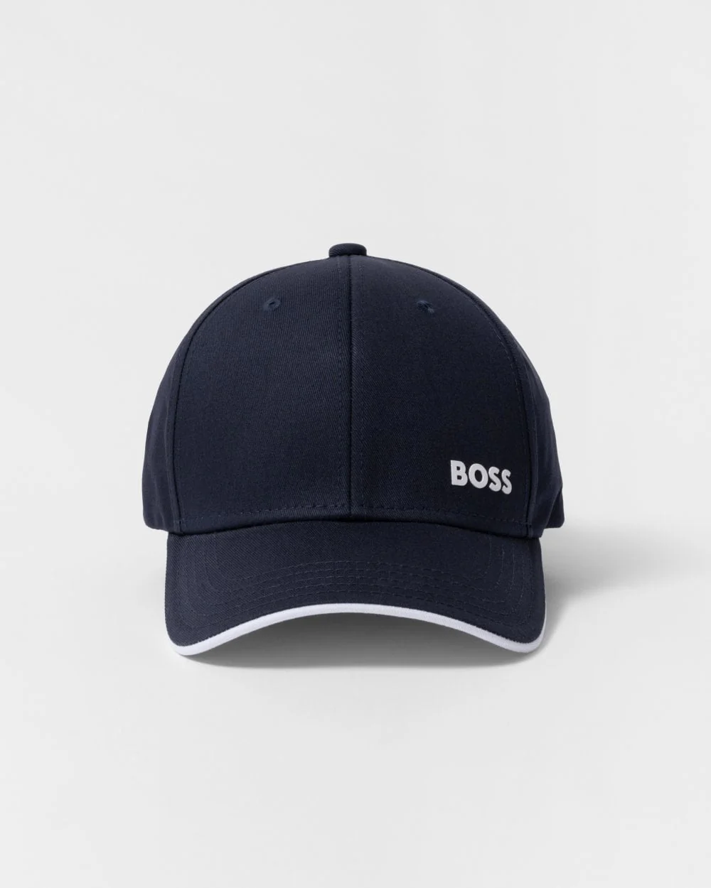 BOSS Green Bold Mens Logo-Print Cap In Cotton Twill - Dark Blue 402 - Image 2
