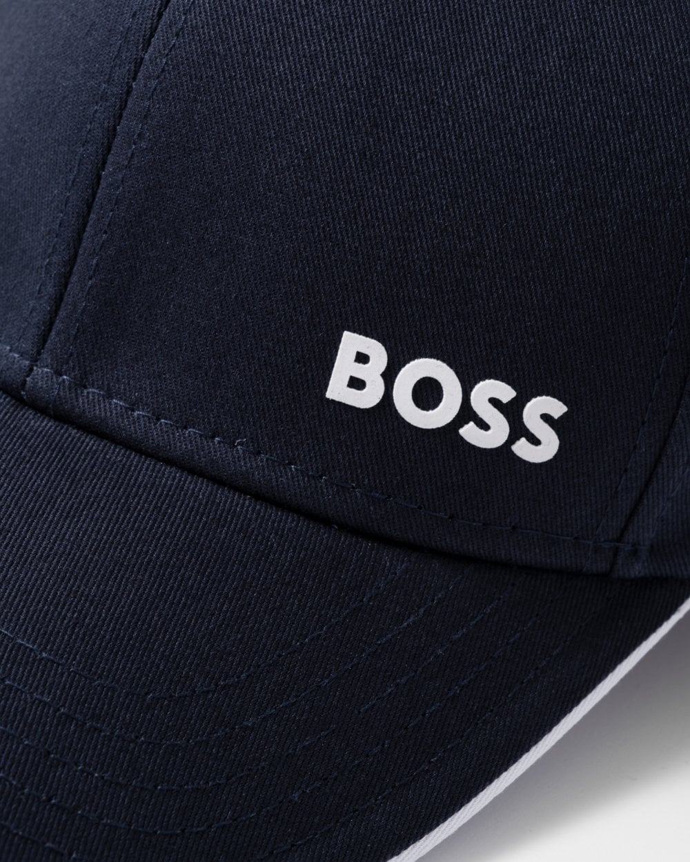 BOSS Green Bold Mens Logo-Print Cap In Cotton Twill - Dark Blue 402 - Image 4