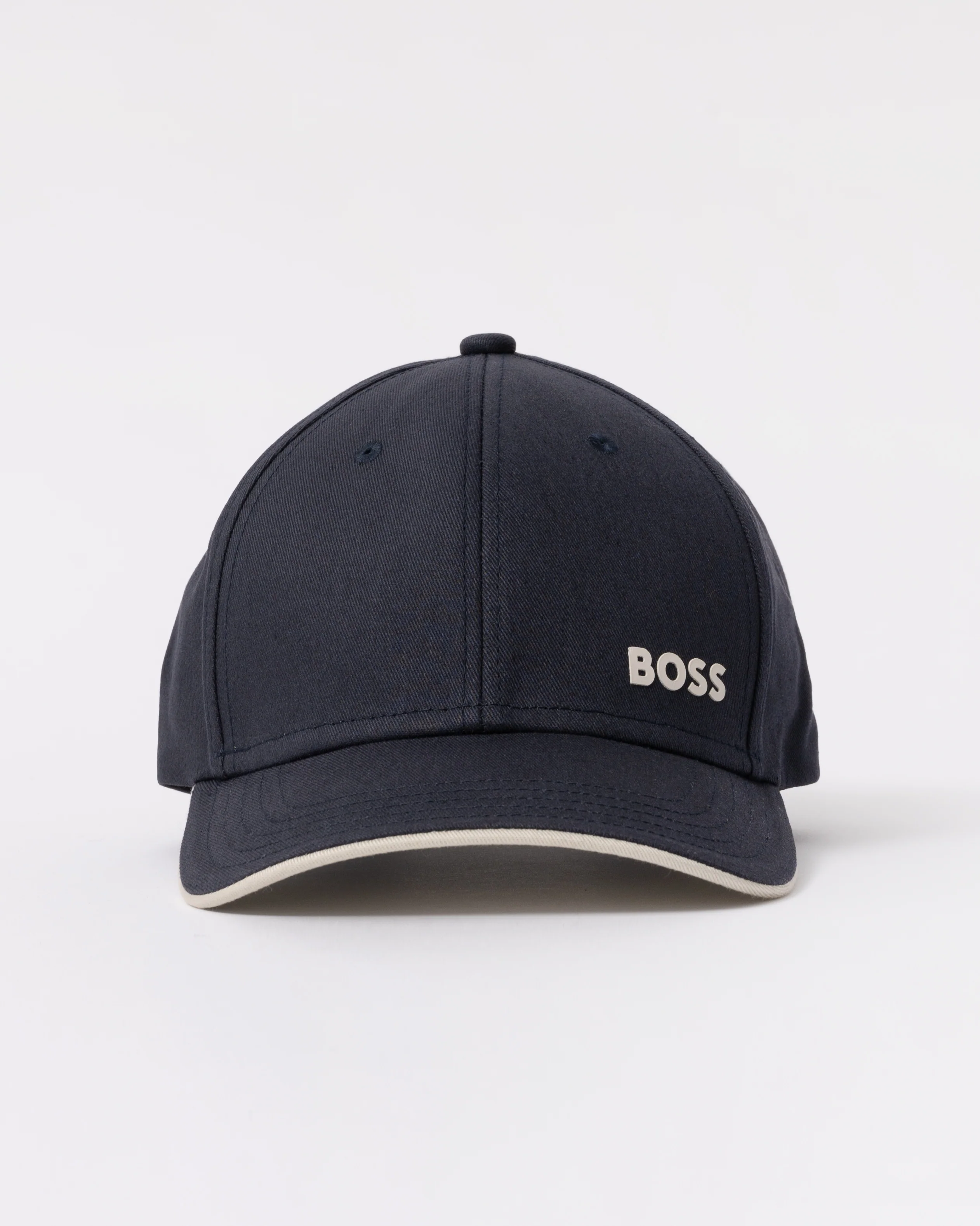 BOSS Green Mens Bold Logo Print Cap In Cotton Twill - Dark Blue 404 - Image 2