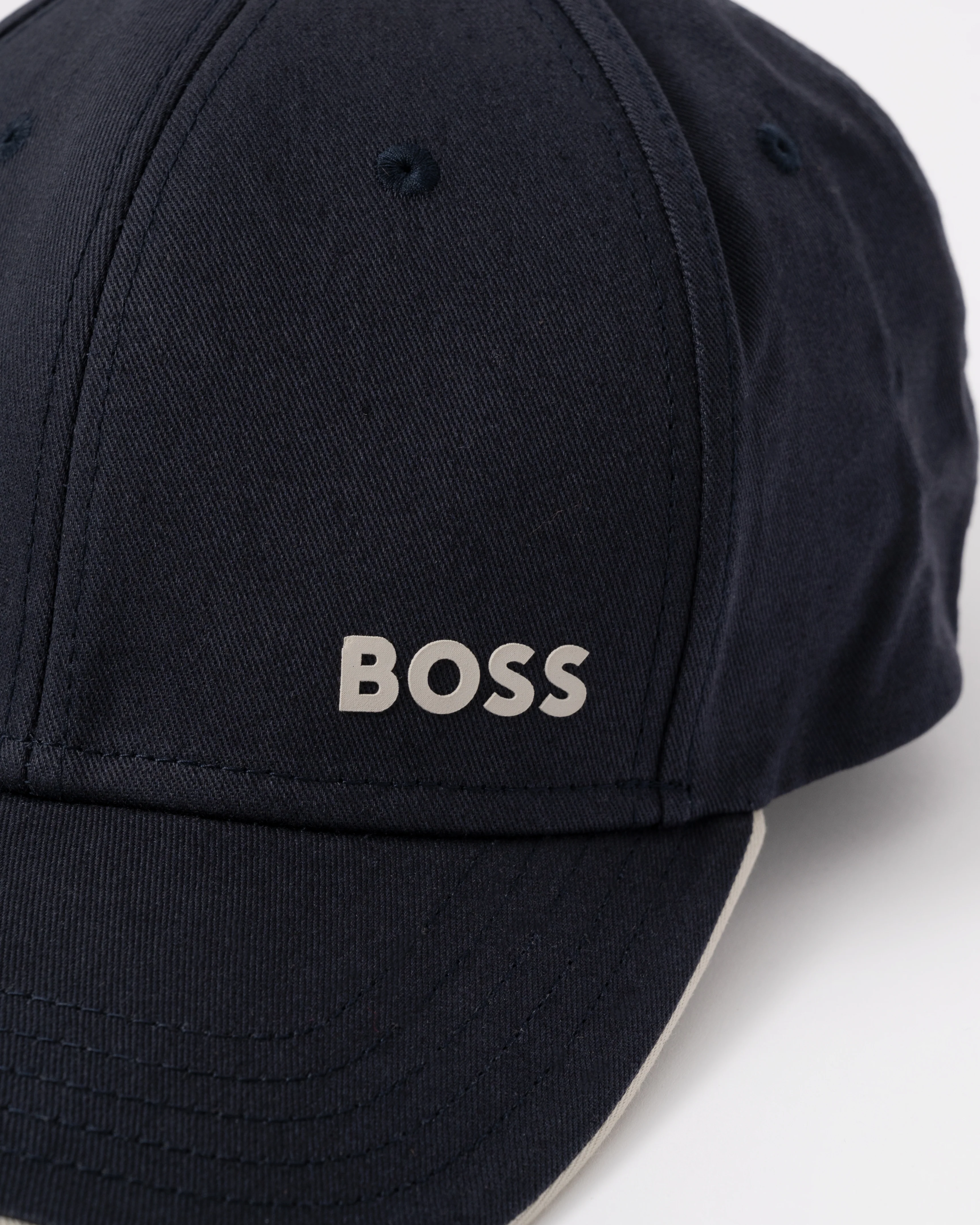 BOSS Green Mens Bold Logo Print Cap In Cotton Twill - Dark Blue 404 - Image 4