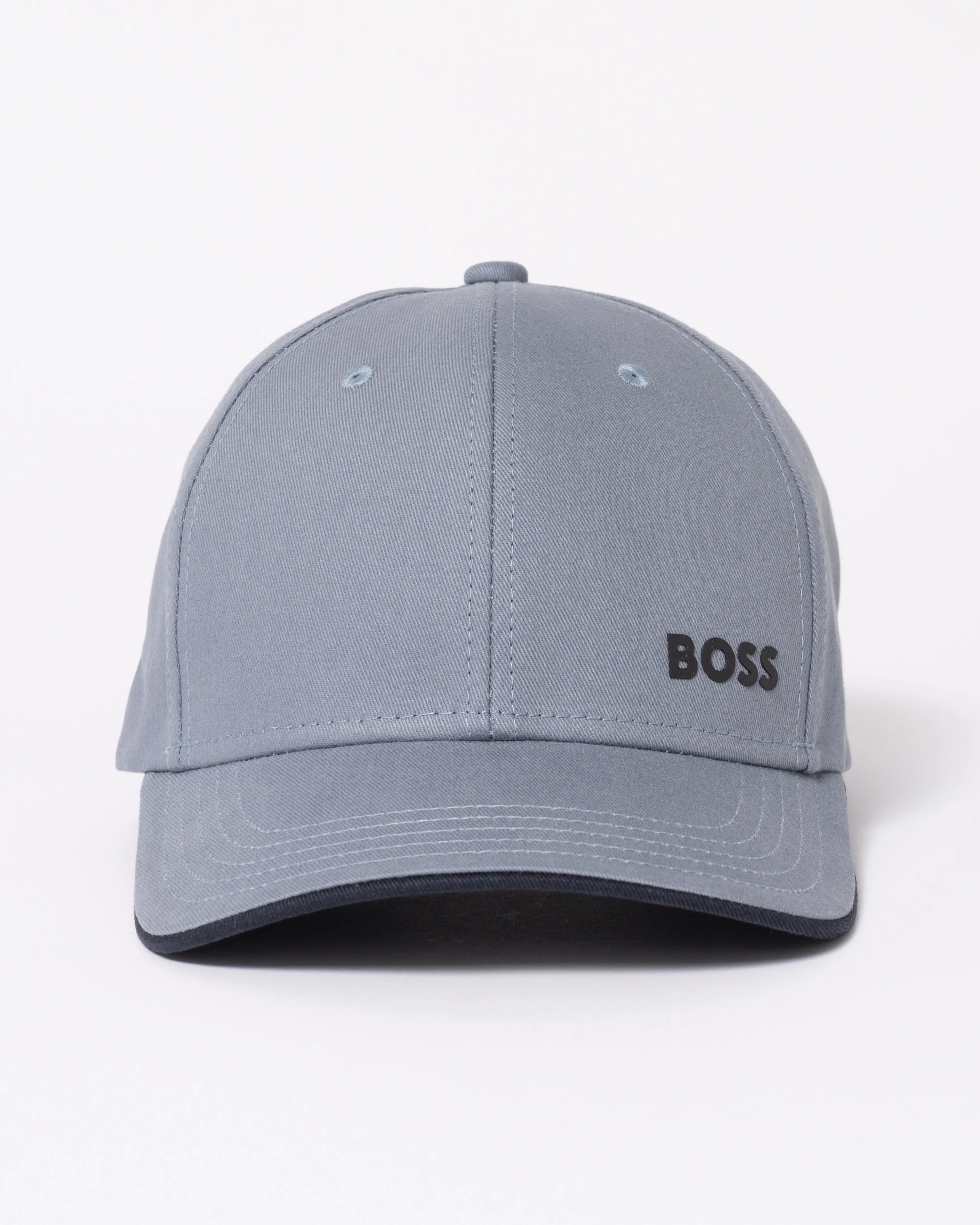BOSS Green Bold Mens Logo-Print Cap In Cotton Twill - Dark Grey 026 - Image 2