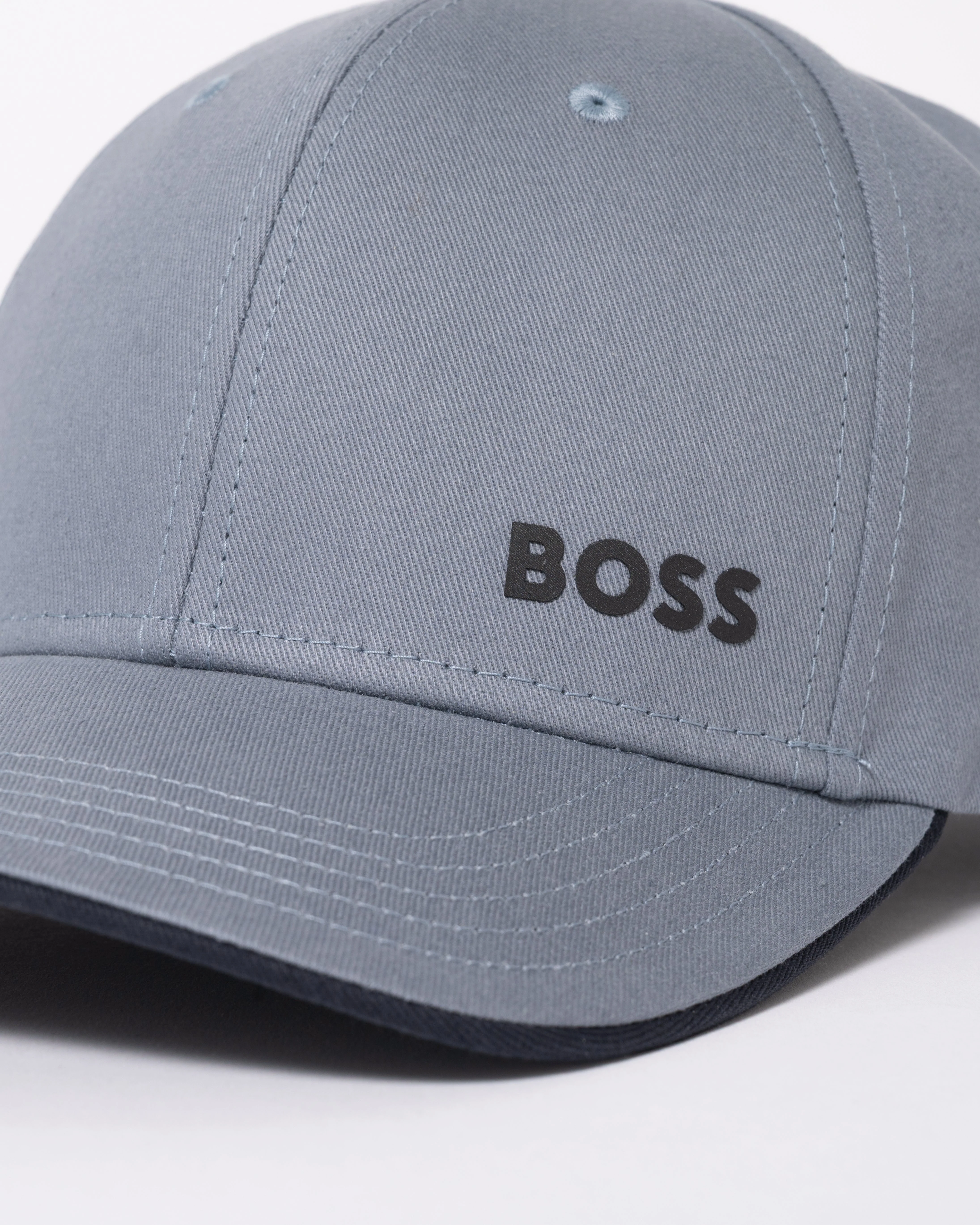 BOSS Green Bold Mens Logo-Print Cap In Cotton Twill - Dark Grey 026 - Image 3