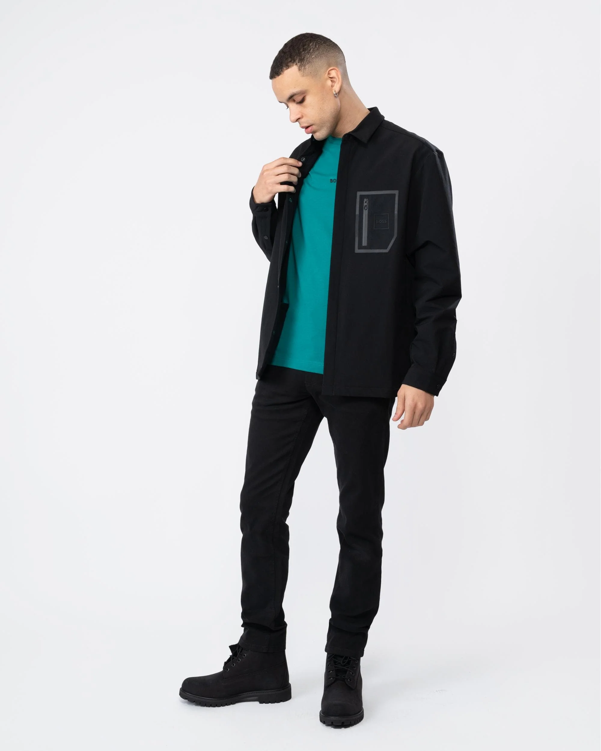 BOSS Green BUREL_X Mens Fleece Lined Overshirt - Image 2