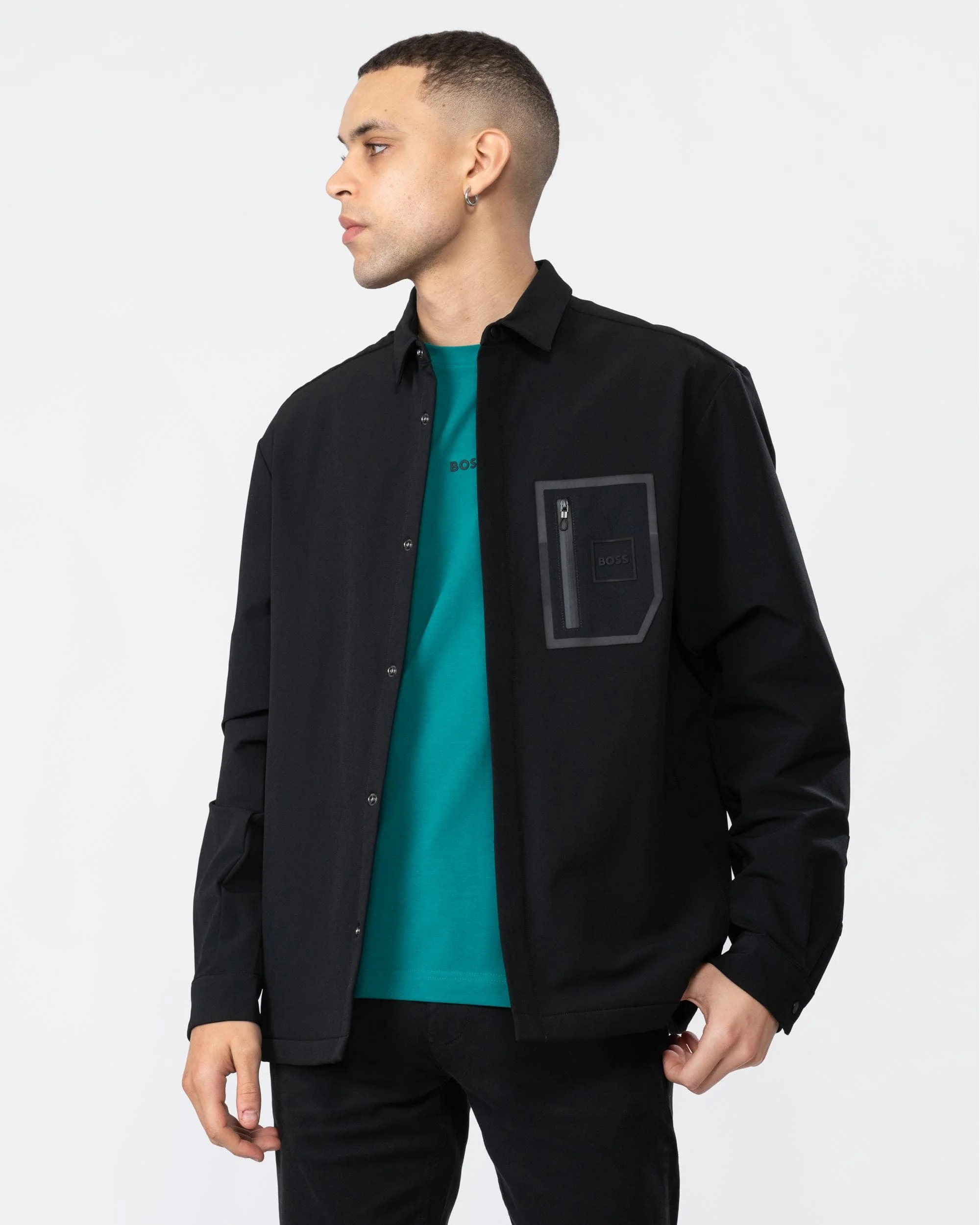 BOSS Green BUREL_X Mens Fleece Lined Overshirt - Image 3