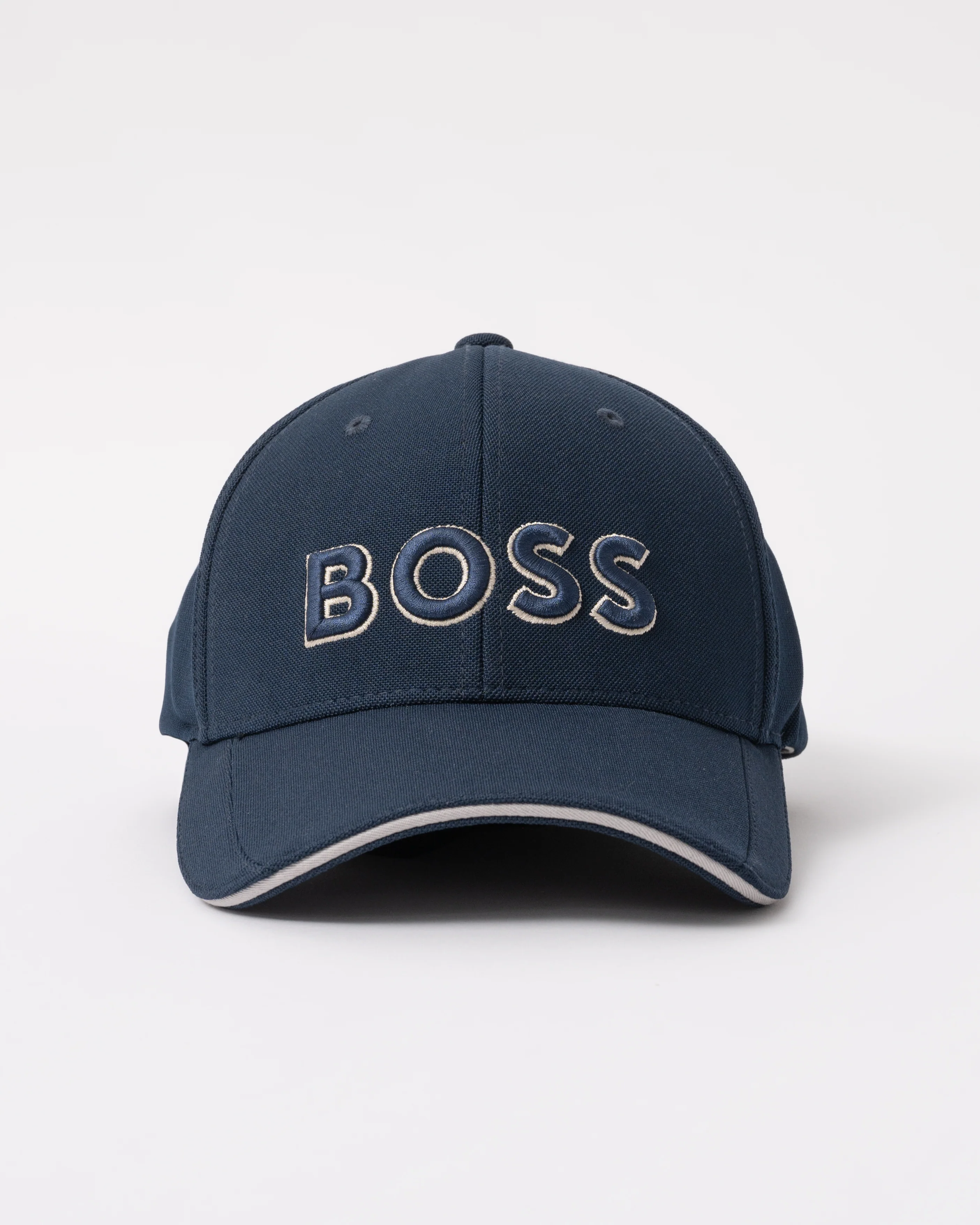 BOSS Green Knitted Piqué Six Panel Cap with Embroidered Logo - Dark Blue 406 - Image 2