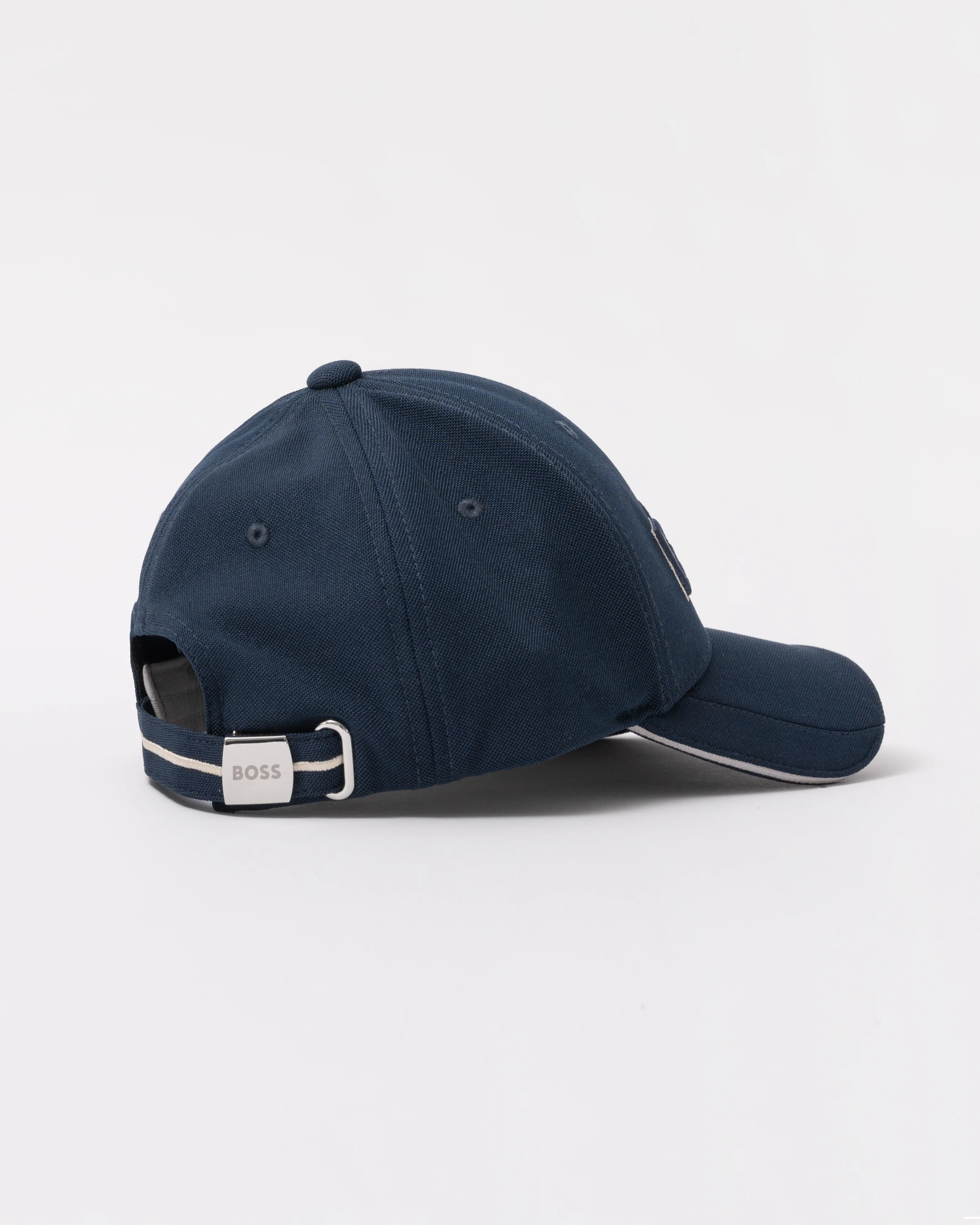 BOSS Green Knitted Piqué Six Panel Cap with Embroidered Logo - Dark Blue 406 - Image 3