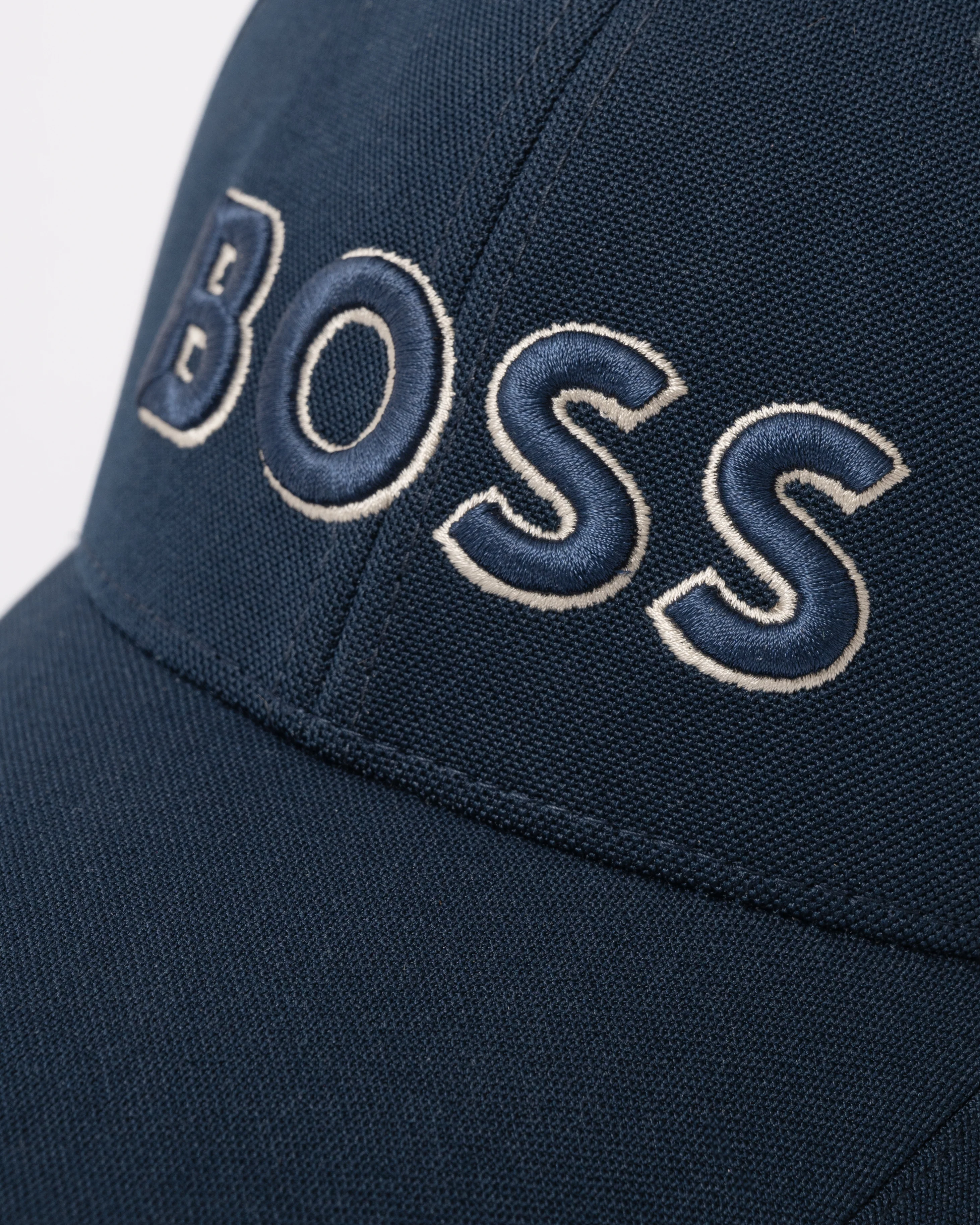 BOSS Green Knitted Piqué Six Panel Cap with Embroidered Logo - Dark Blue 406 - Image 4