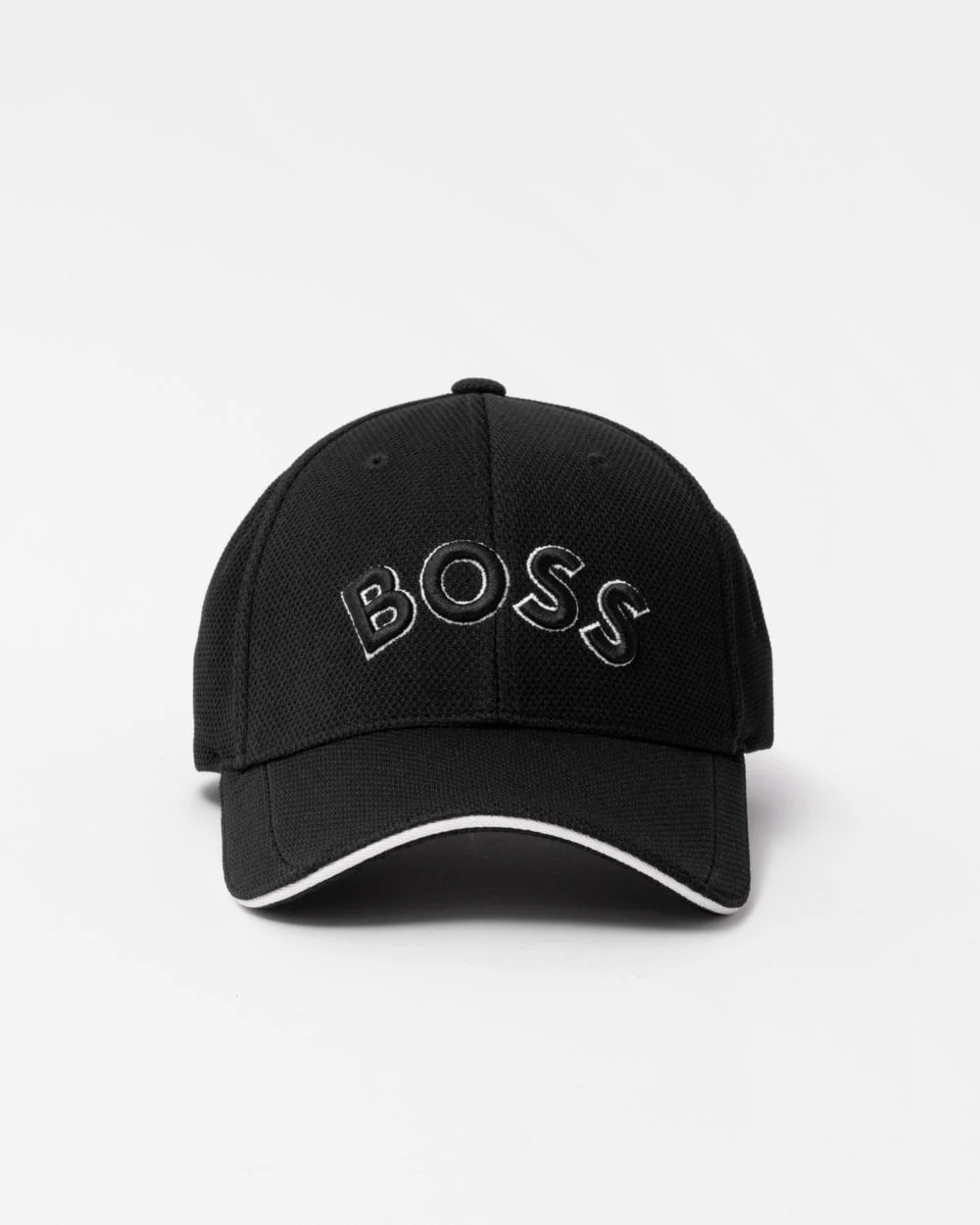 BOSS Green Cap-US Mens Logo-Embroidered Cap in Woven Piqué - Black 001 - Image 2