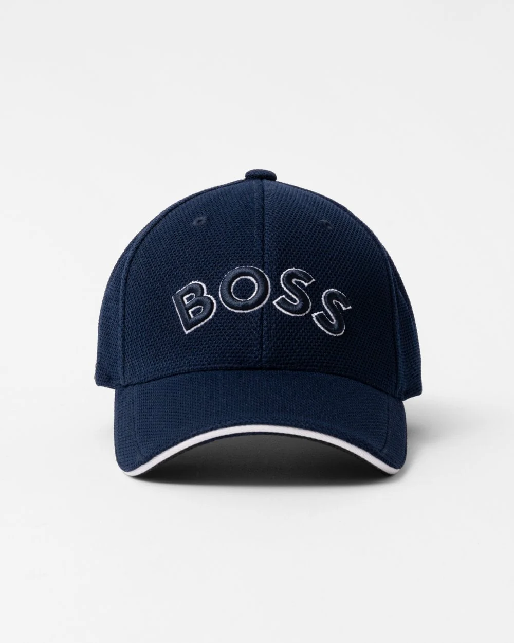 BOSS Green Cap-US Mens Logo-Embroidered Cap in Woven Piqué - Dark Blue 402 - Image 2