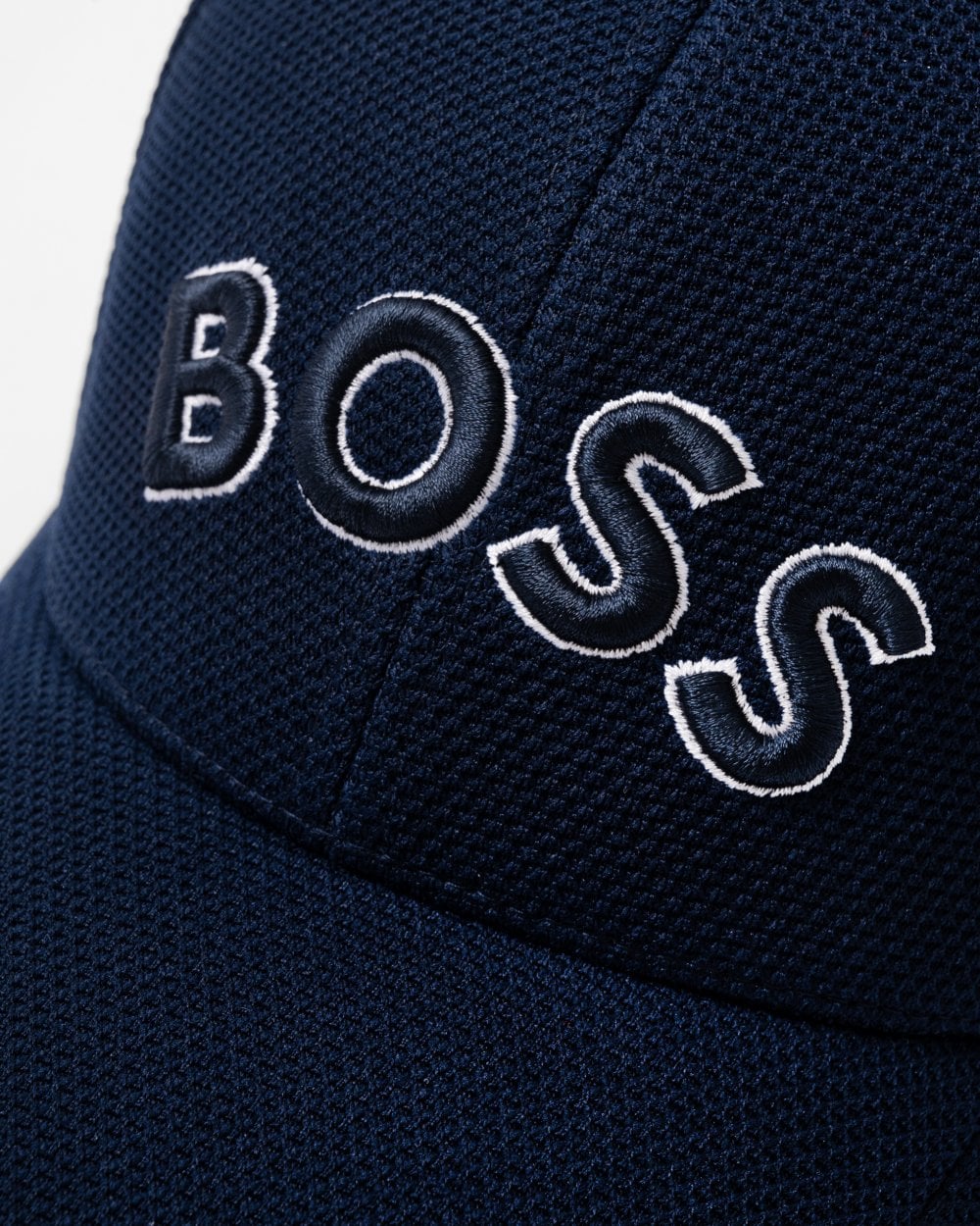 BOSS Green Cap-US Mens Logo-Embroidered Cap in Woven Piqué - Dark Blue 402 - Image 3