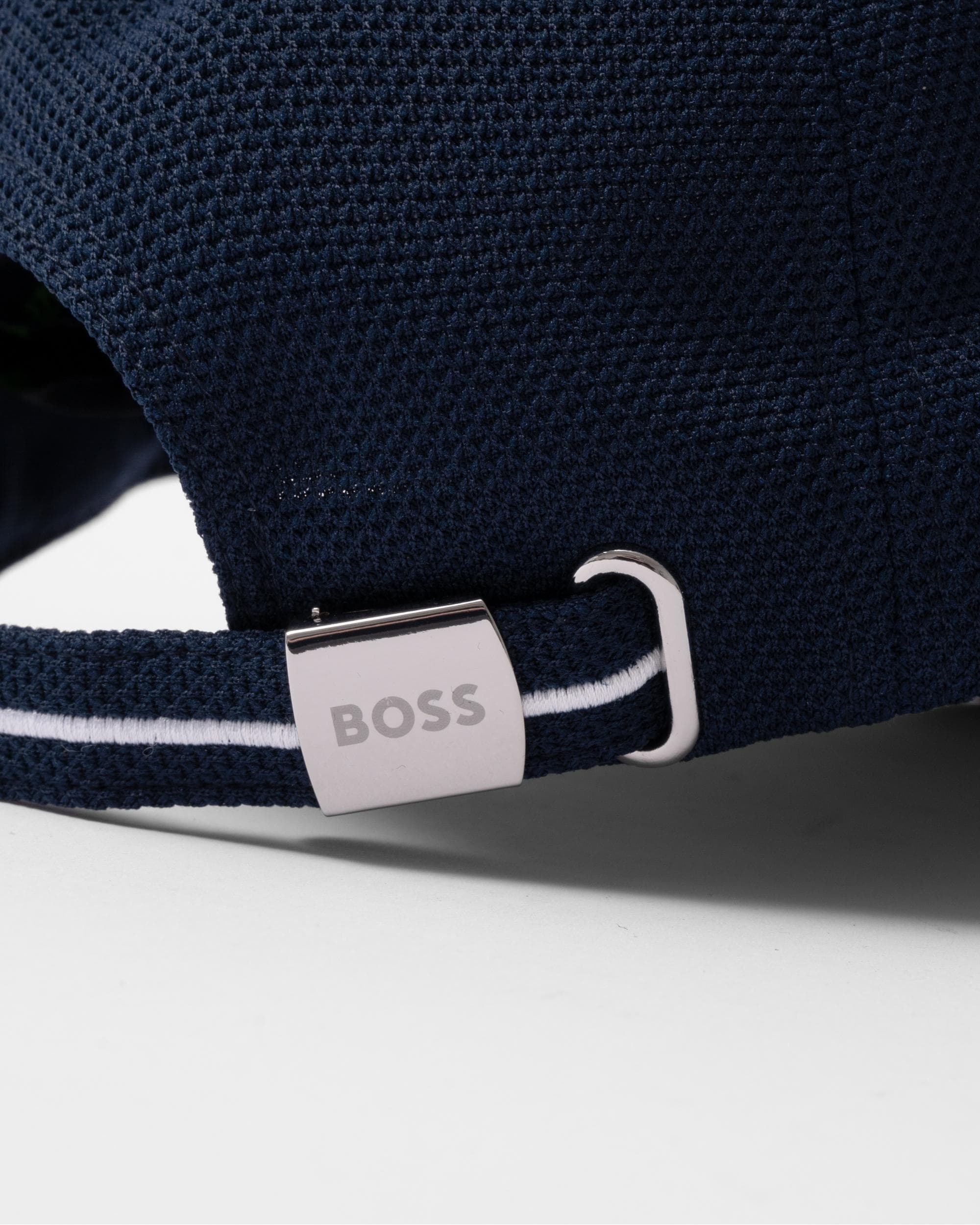 BOSS Green Cap-US Mens Logo-Embroidered Cap in Woven Piqué - Dark Blue 402 - Image 4