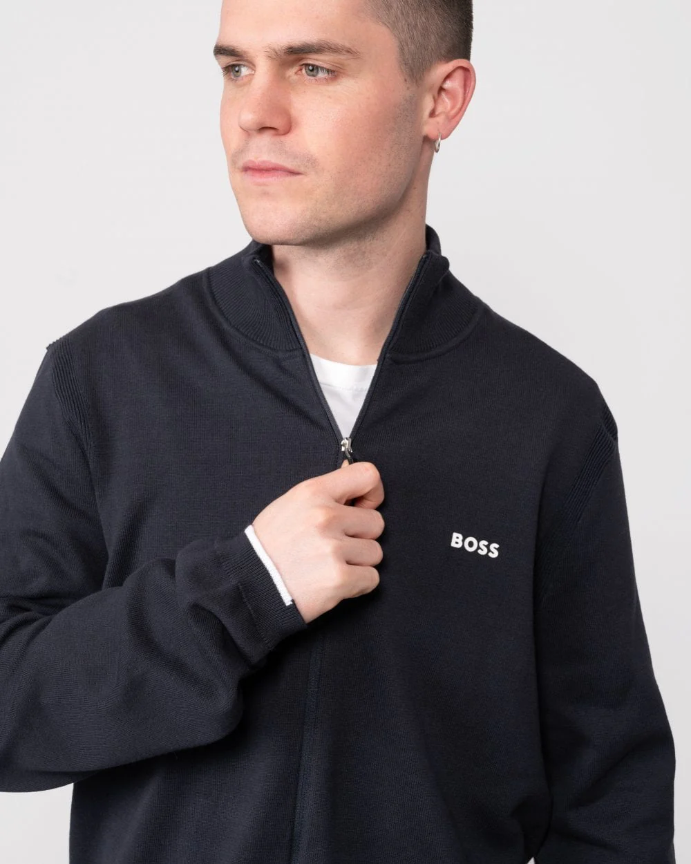 BOSS Green Ever-X Full Zip Mens Cardigan - Dark Blue 402 - Image 2