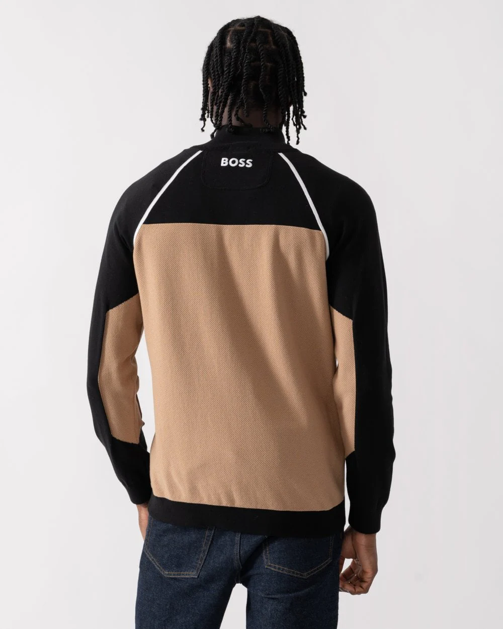 BOSS Green Hydro-X Mens Cotton Blend 1/4 Zip Sweatshirt - Image 4