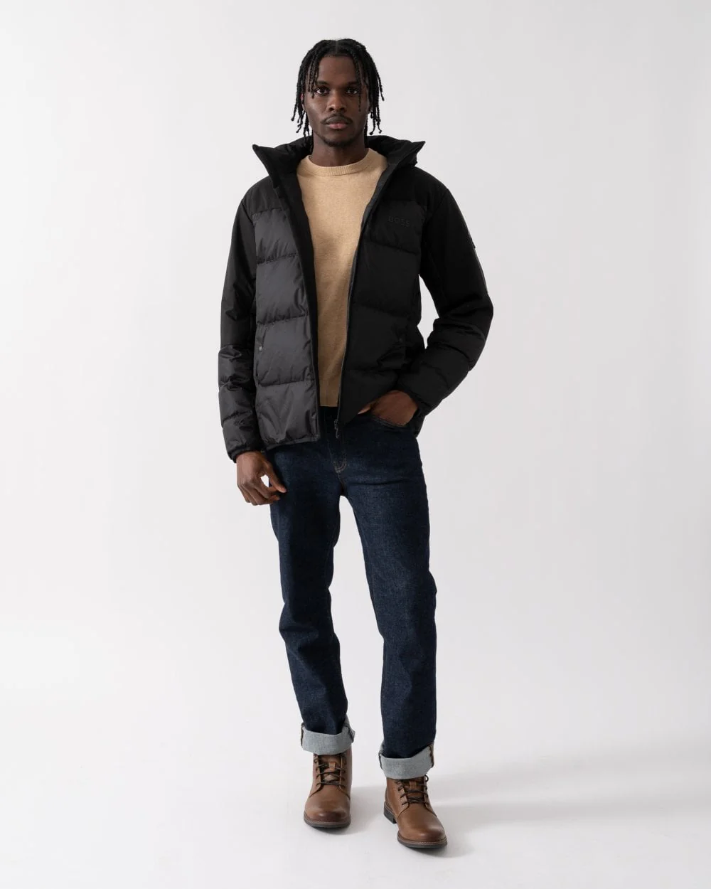 BOSS Green J Hamar 3 Mens Padded Hooded Jacket - Image 4