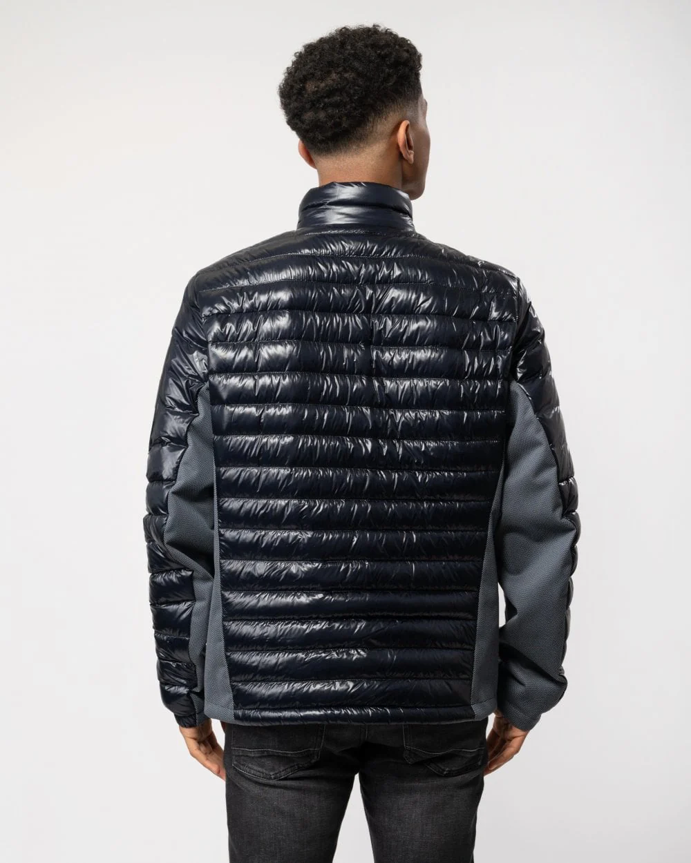 BOSS Green J Techno Mens Lightweight Water-Repellent Jacket With Down Filling - Dark Blue 402 - Image 4
