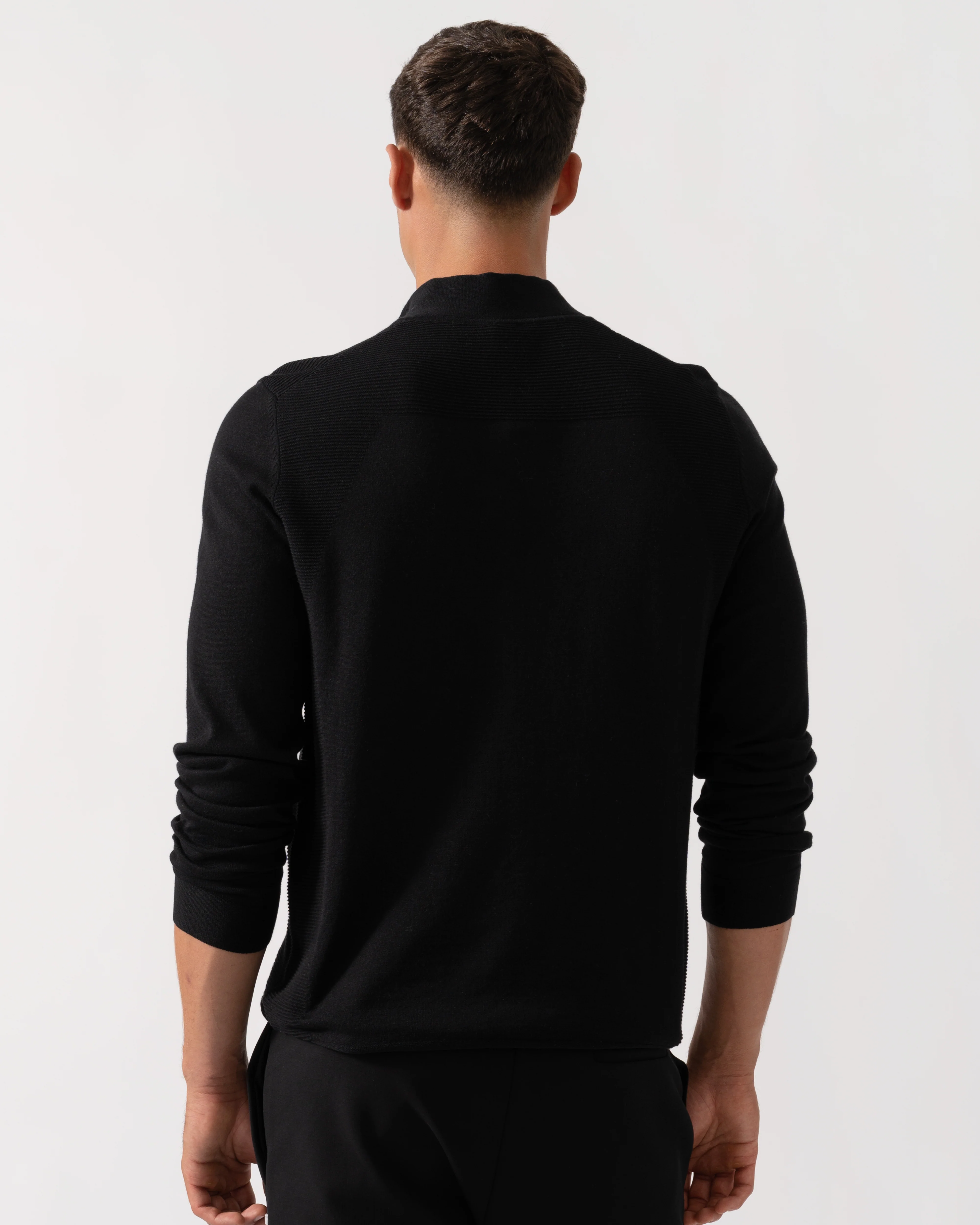 BOSS Green Momentum-Lite Mens 1/4 Zip Jumper - Black 001 - Image 4