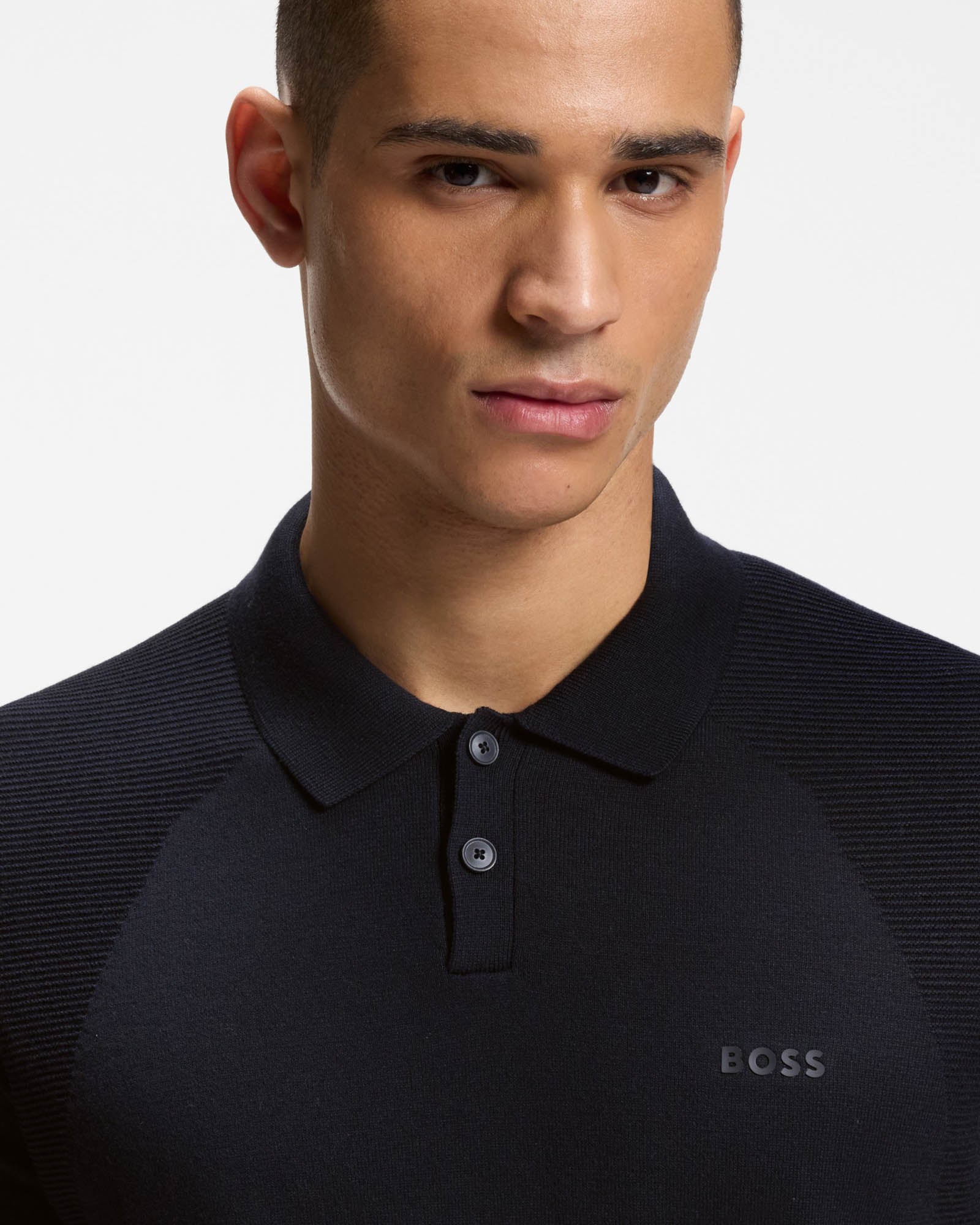 BOSS Green Momentum-Lite Mens Short Sleeve Polo Shirt - Dark Blue 402 - Image 3