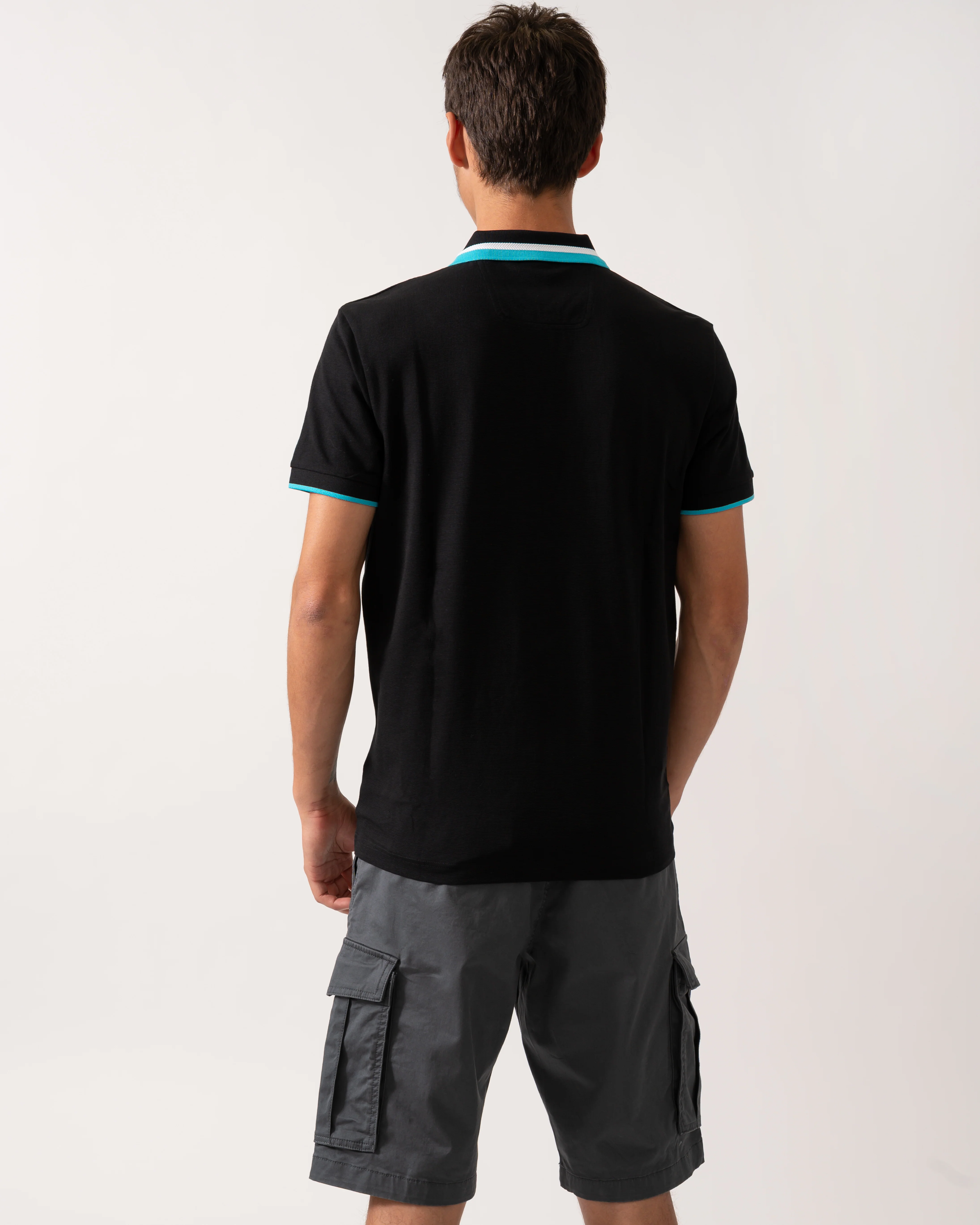 BOSS Green Paddy AP Heritage Mens Polo Shirt - Black 001 - Image 4