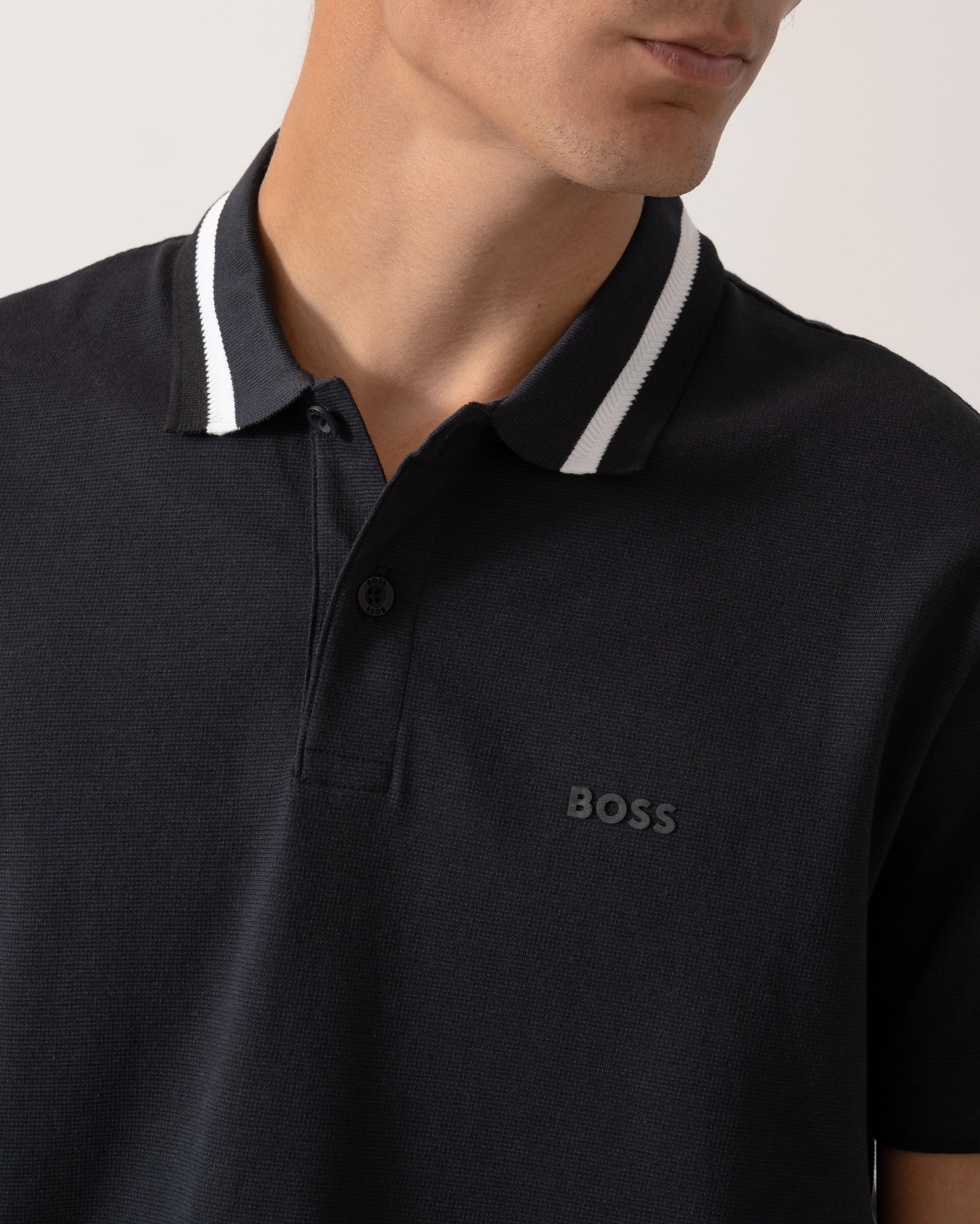 BOSS Green Paddy AP Heritage Mens Polo Shirt - Dark Blue 402 - Image 2