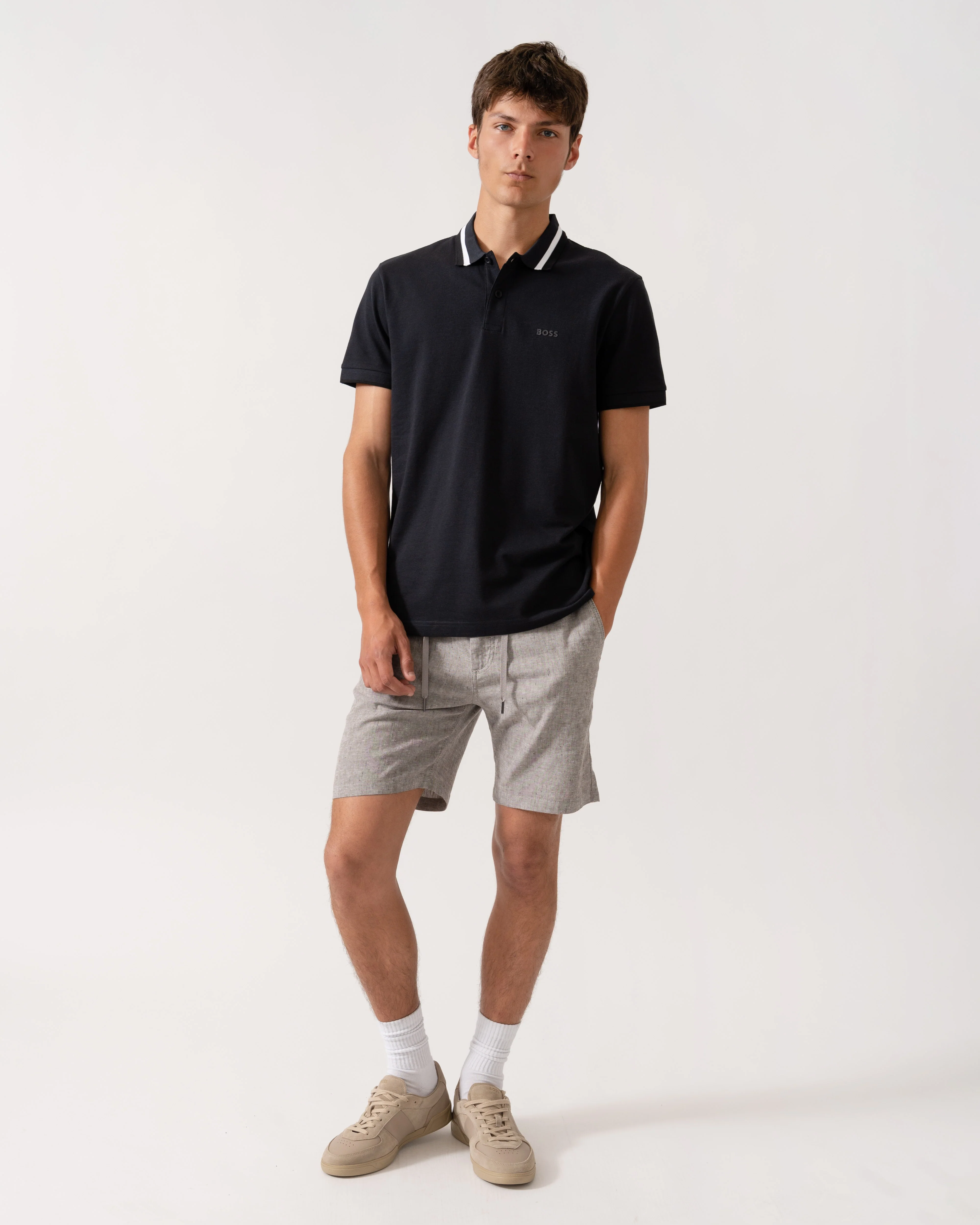 BOSS Green Paddy AP Heritage Mens Polo Shirt - Dark Blue 402 - Image 3