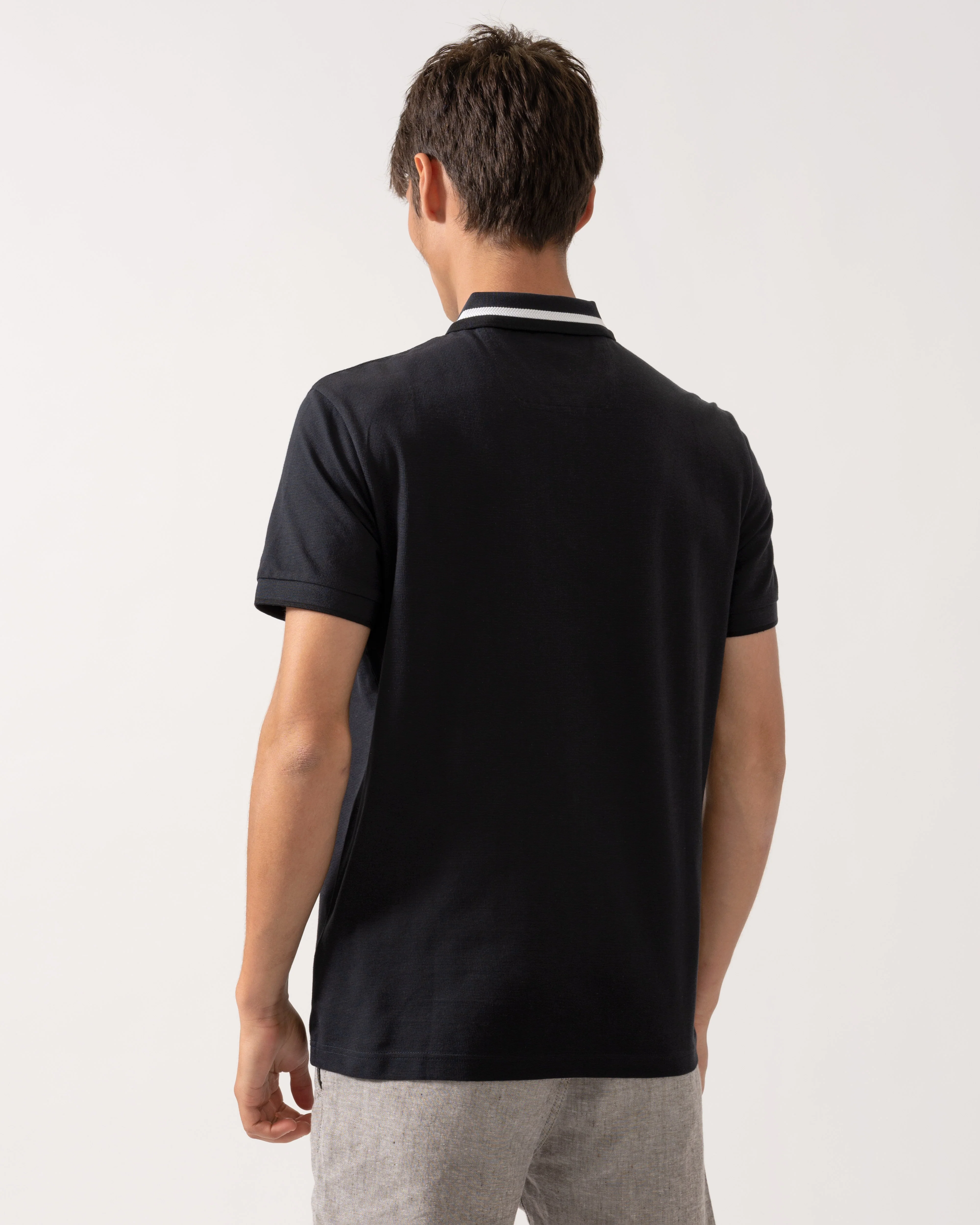 BOSS Green Paddy AP Heritage Mens Polo Shirt - Dark Blue 402 - Image 4