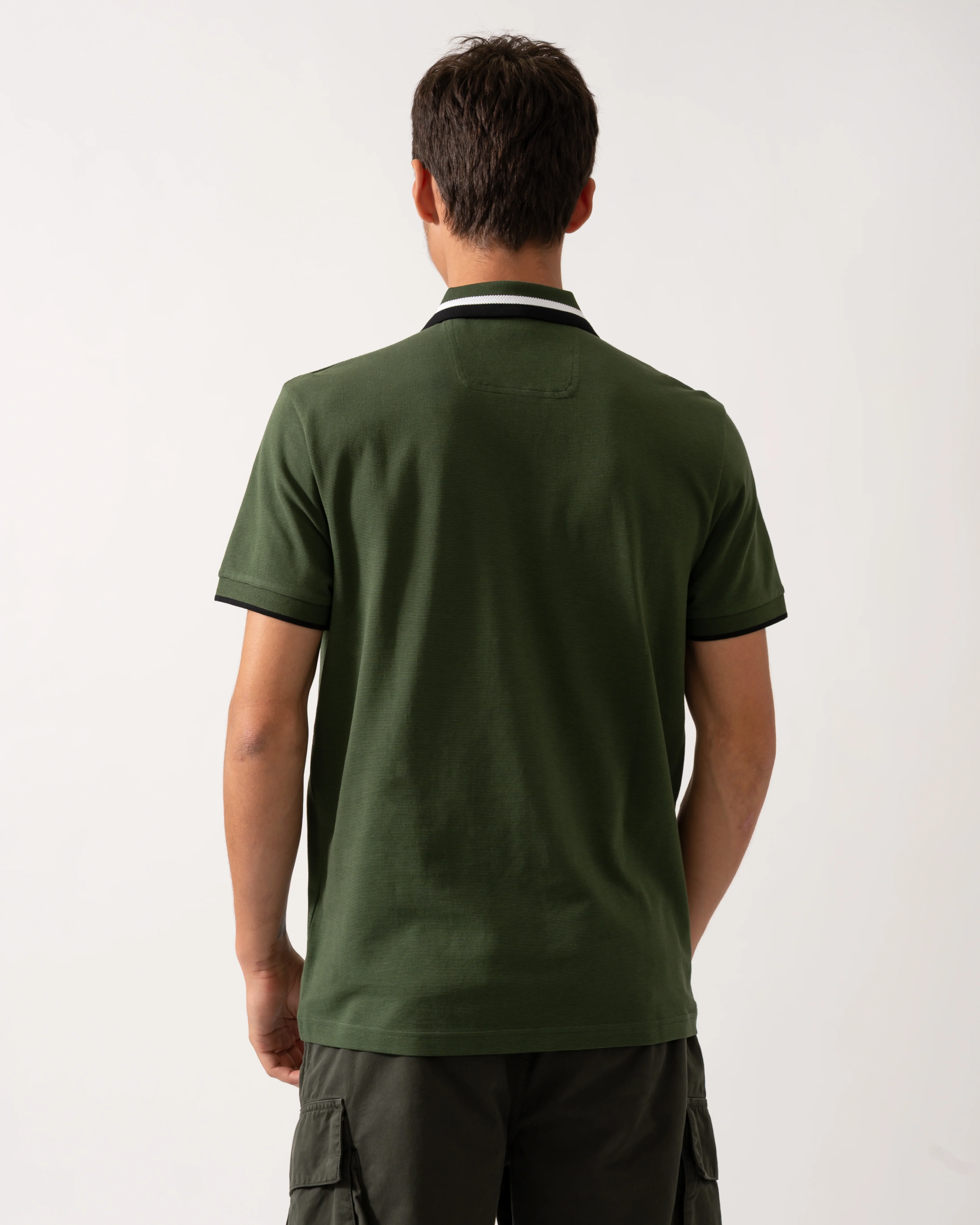 BOSS Green Paddy AP Heritage Mens Polo Shirt - Open Green 355 - Image 4