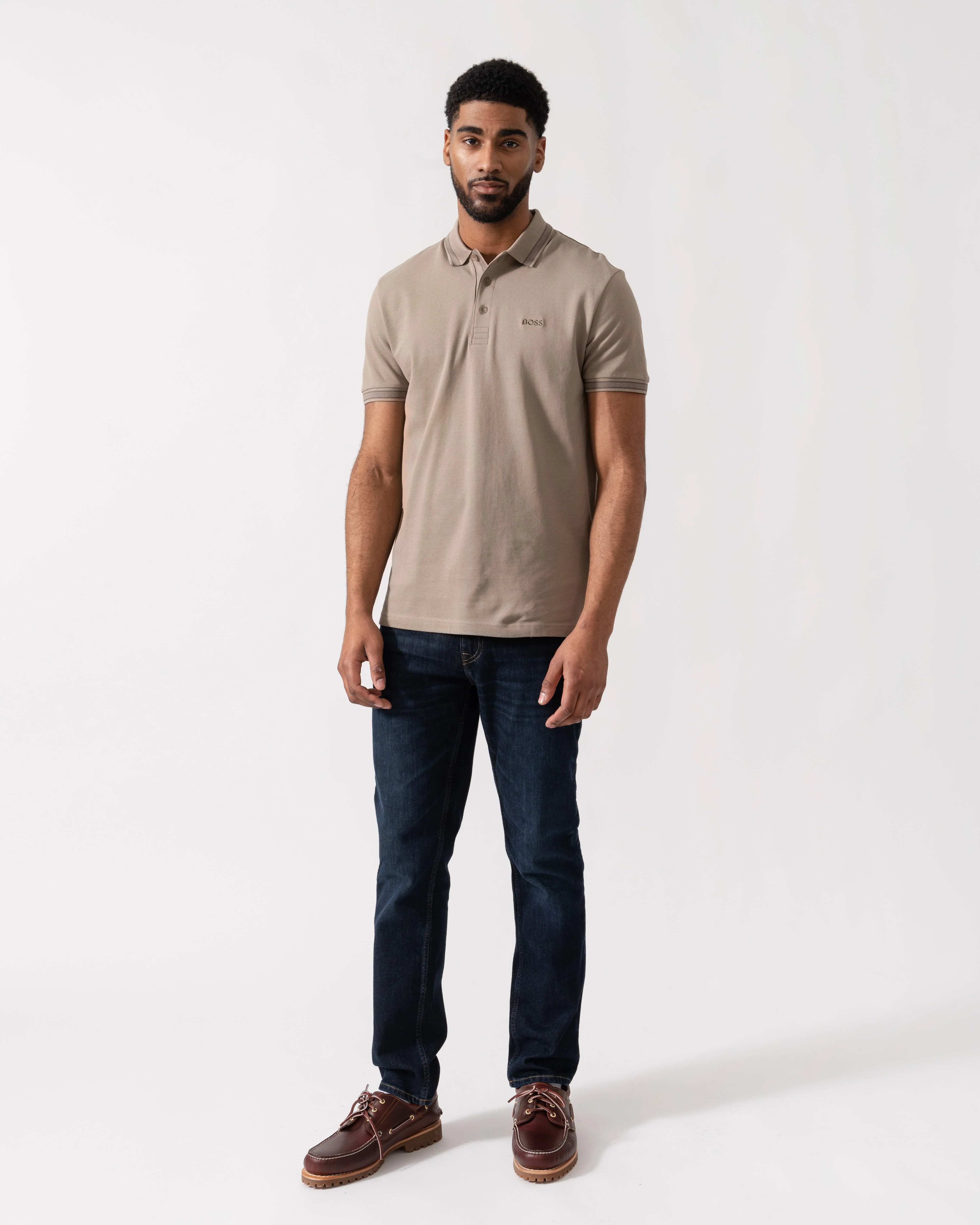 BOSS Green Mens Paddy Cotton-Piqué Polo Shirt with Contrast Logo - Light/Pastel Green 339 - Image 2