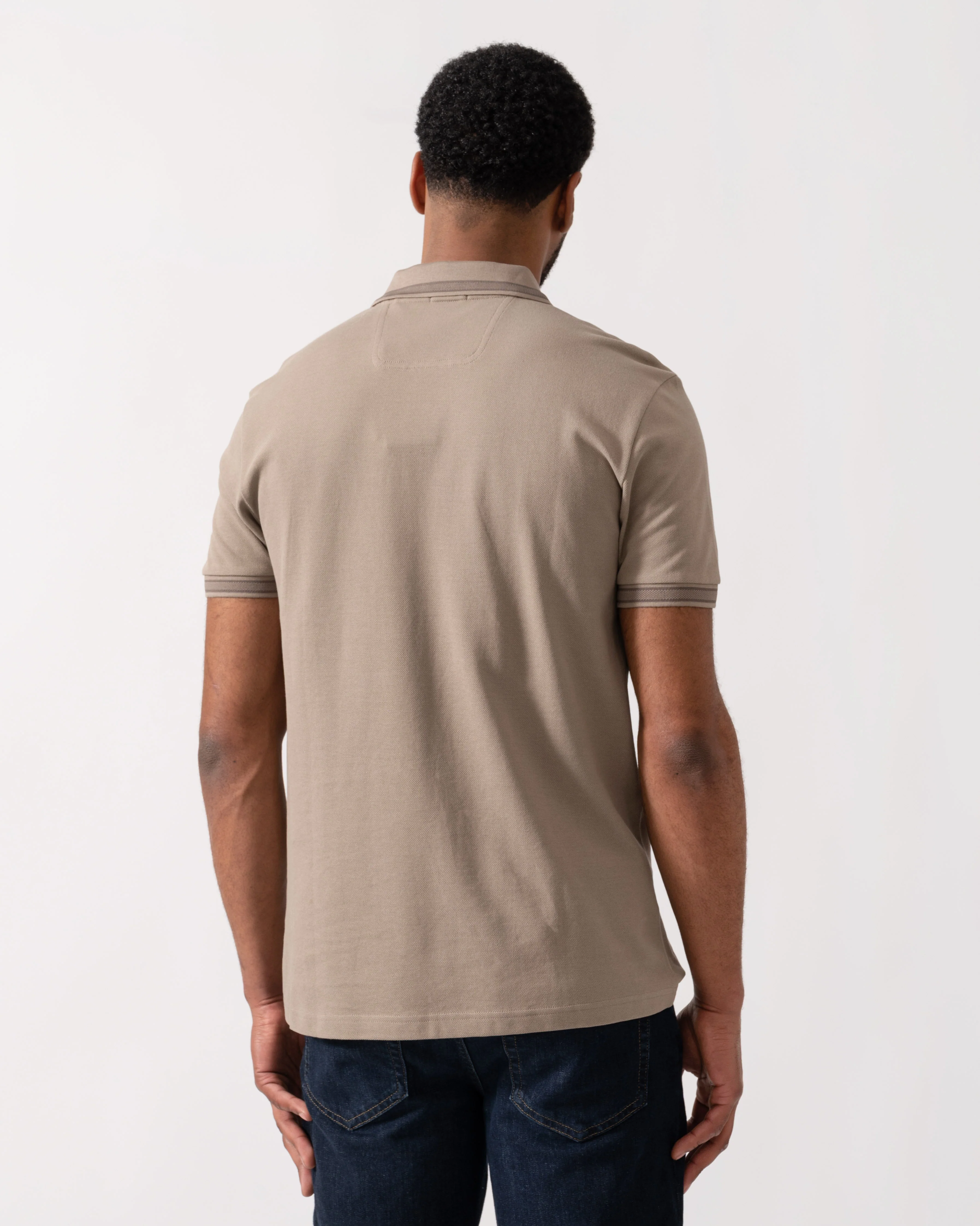 BOSS Green Mens Paddy Cotton-Piqué Polo Shirt with Contrast Logo - Light/Pastel Green 339 - Image 4