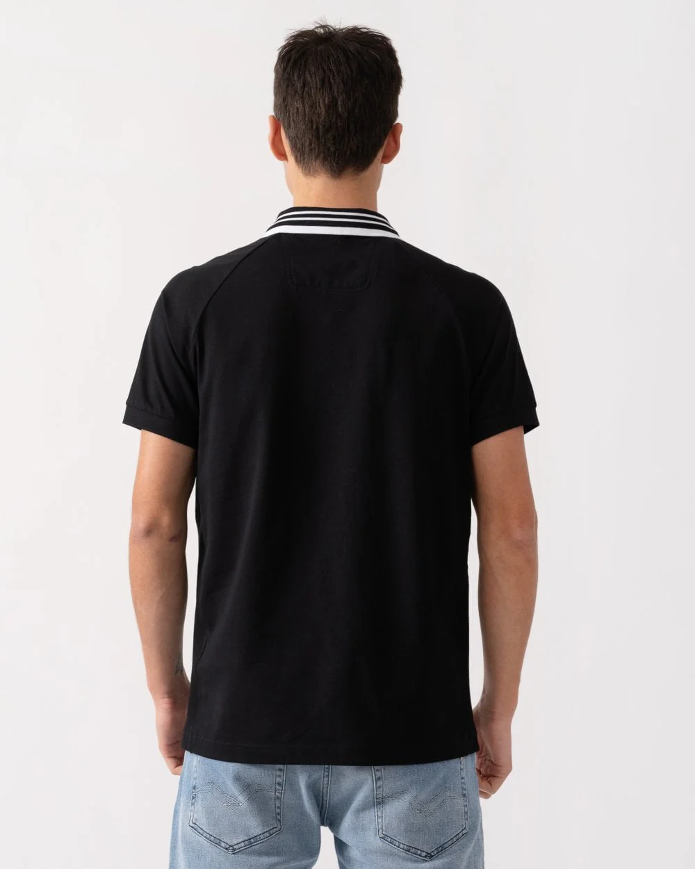 BOSS Green Paddy Rib Mens Polo Shirt - Black 001 - Image 4