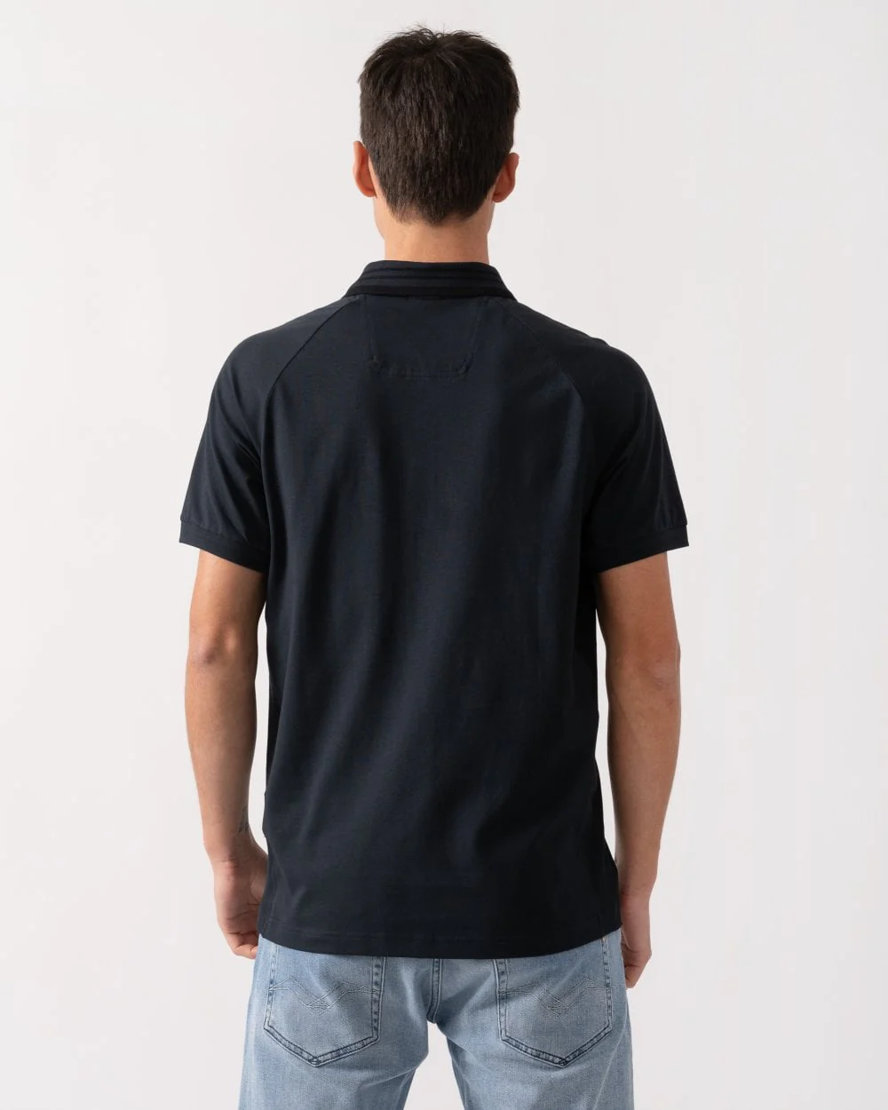 BOSS Green Paddy Rib Mens Polo Shirt - Dark Blue 402 - Image 4