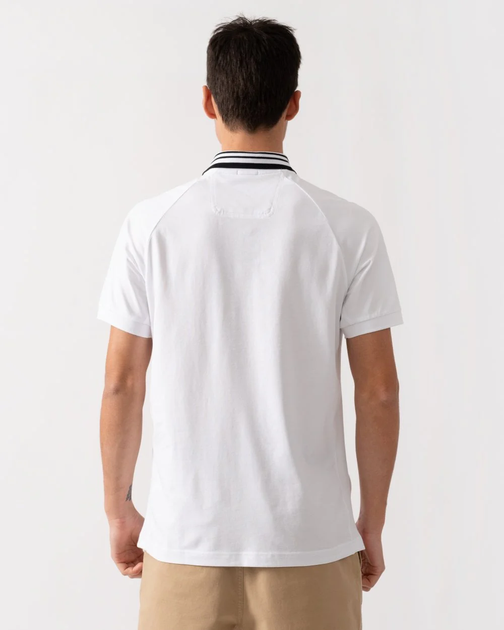 BOSS Green Paddy Rib Mens Polo Shirt - White 100 - Image 4