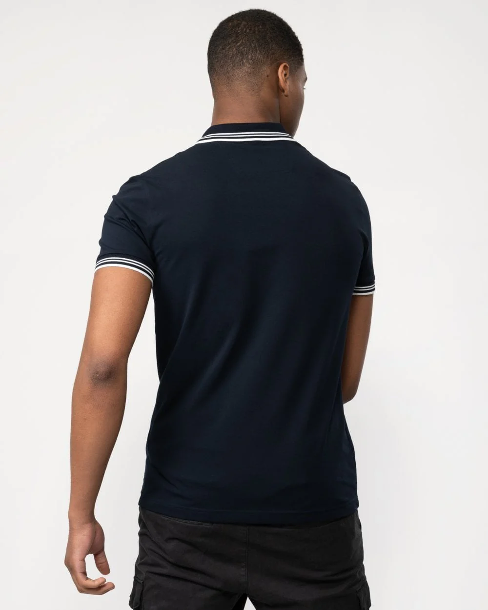 BOSS Green Paul Mens Short Sleeve Polo Shirt With Contrast Tipping NOS - Dark Blue 402 - Image 4