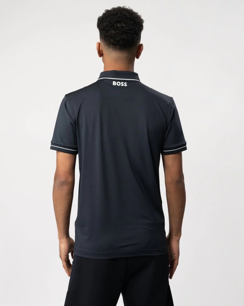 BOSS Green Paul Pro Mens Tipped Polo Shirt - Dark Blue 403 - Image 4