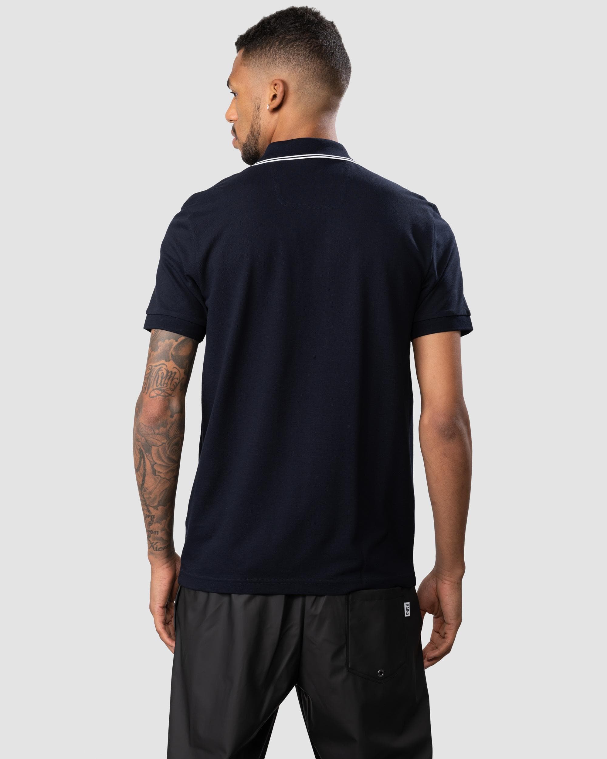 BOSS Green Paule 4 Logo Tape Placket Mens Polo Shirt - Image 5