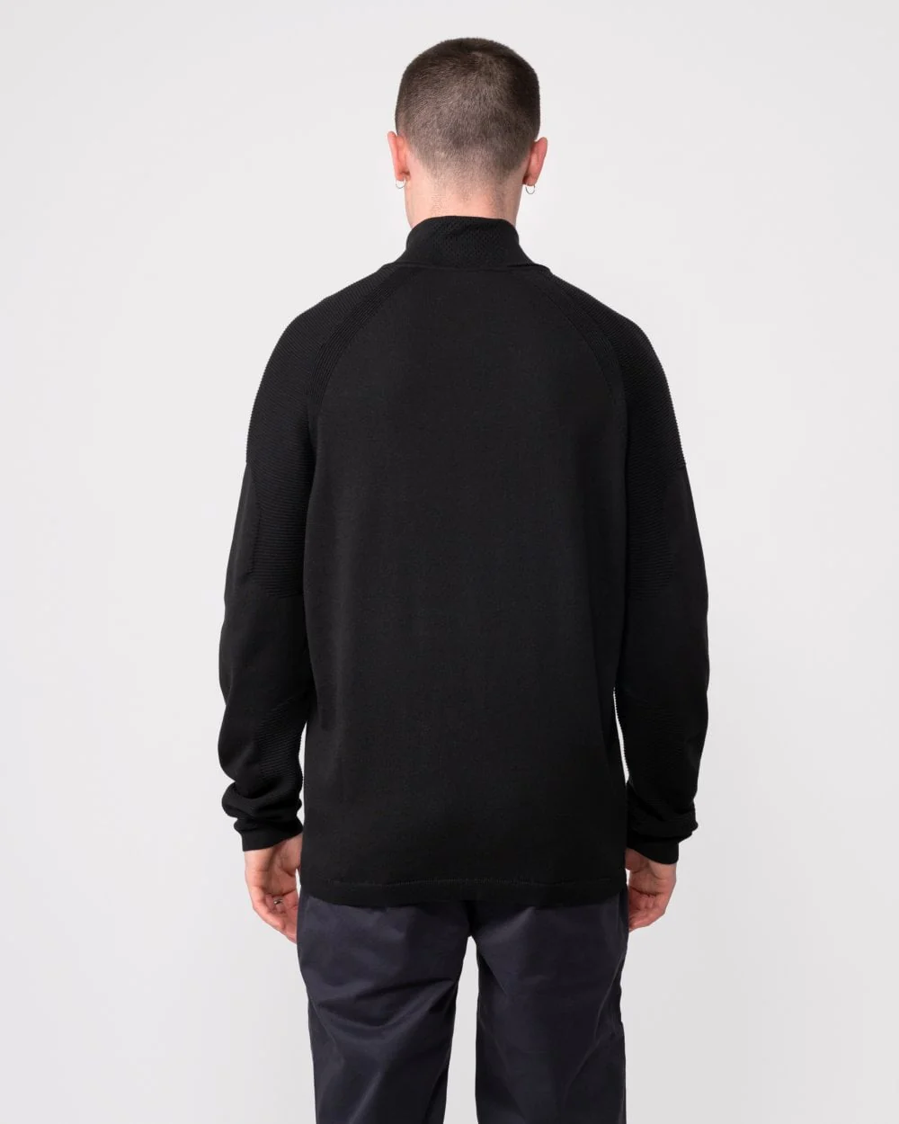 BOSS Green Perform-X Quarter Zip Mens Jumper - Black 001 - Image 5